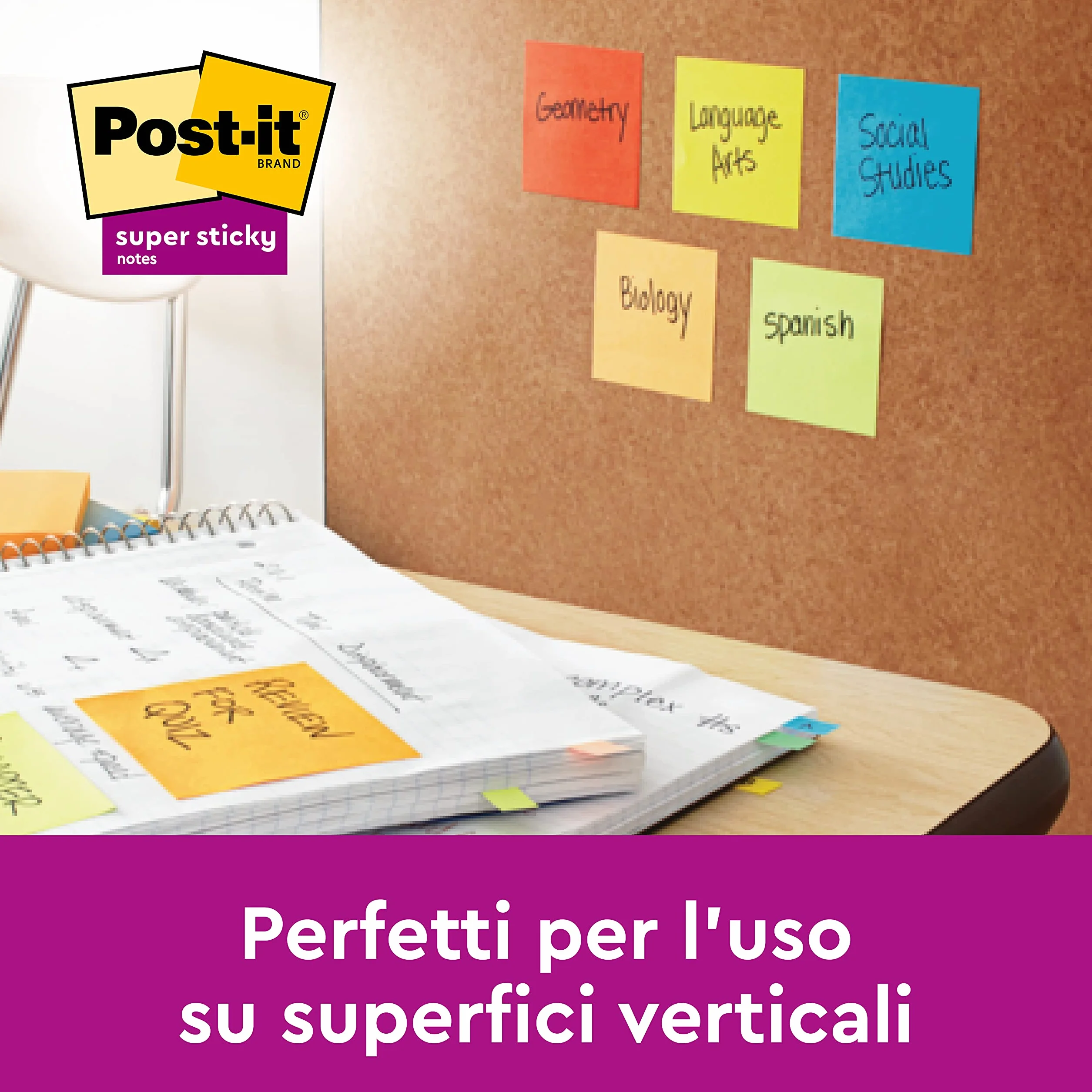 Post-it Super Sticky Carnival Collection 6 Blocchetti 90 Fogli 76x76 mm Foglietti per Appunti Elenchi Promemoria