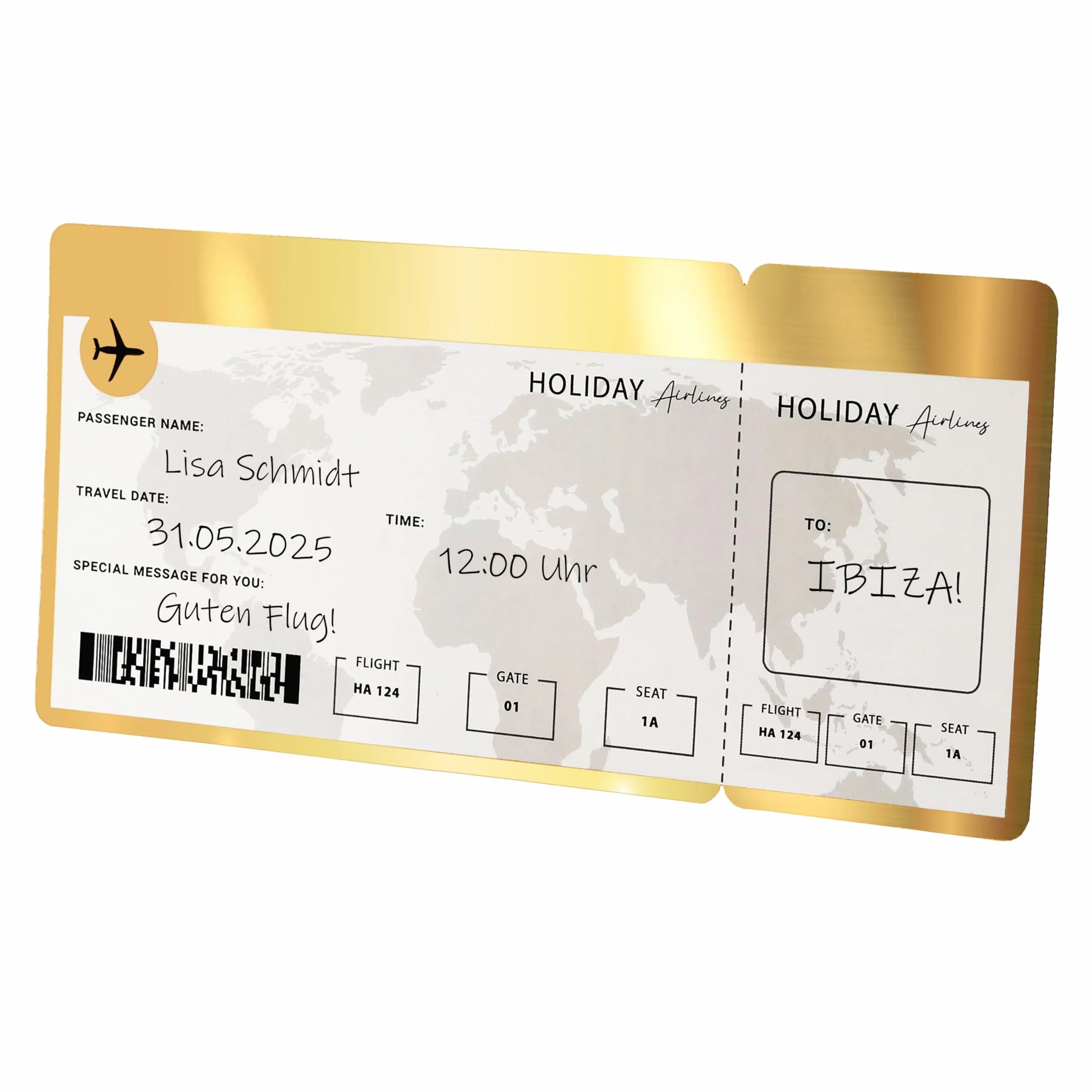 CraftWerk Biglietto aereo con superficie da grattare – Passaporto imbarco regalo personalizzato per donne