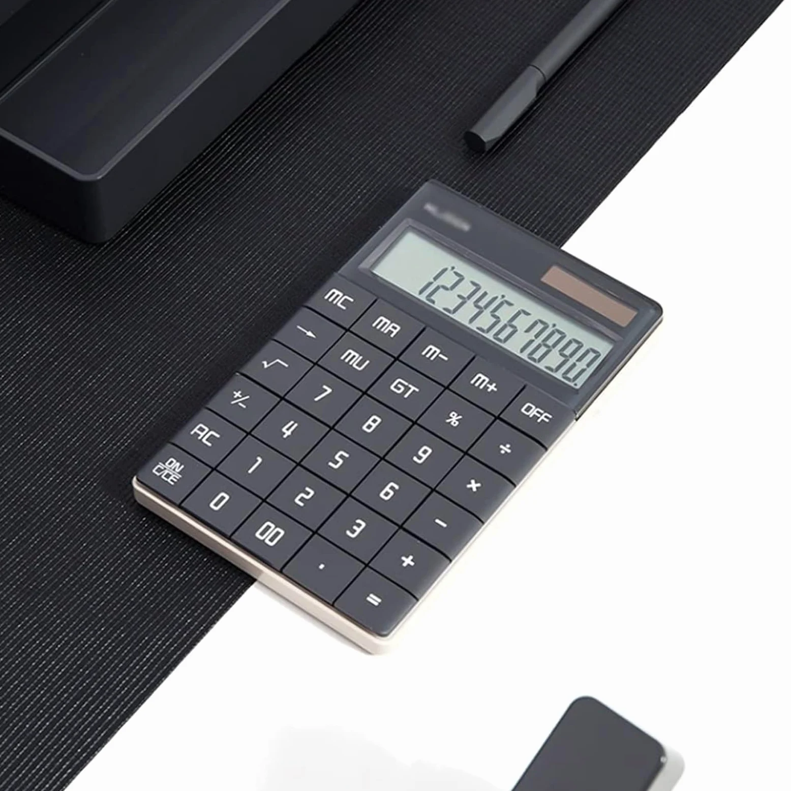 Calcolatrice per Ufficio Calcolatrice Elettronica con Display A 12 Cifre, Funzione Standard, Alimentata A Energia Solare E A Batteria A Bottone Scuola(Blue)