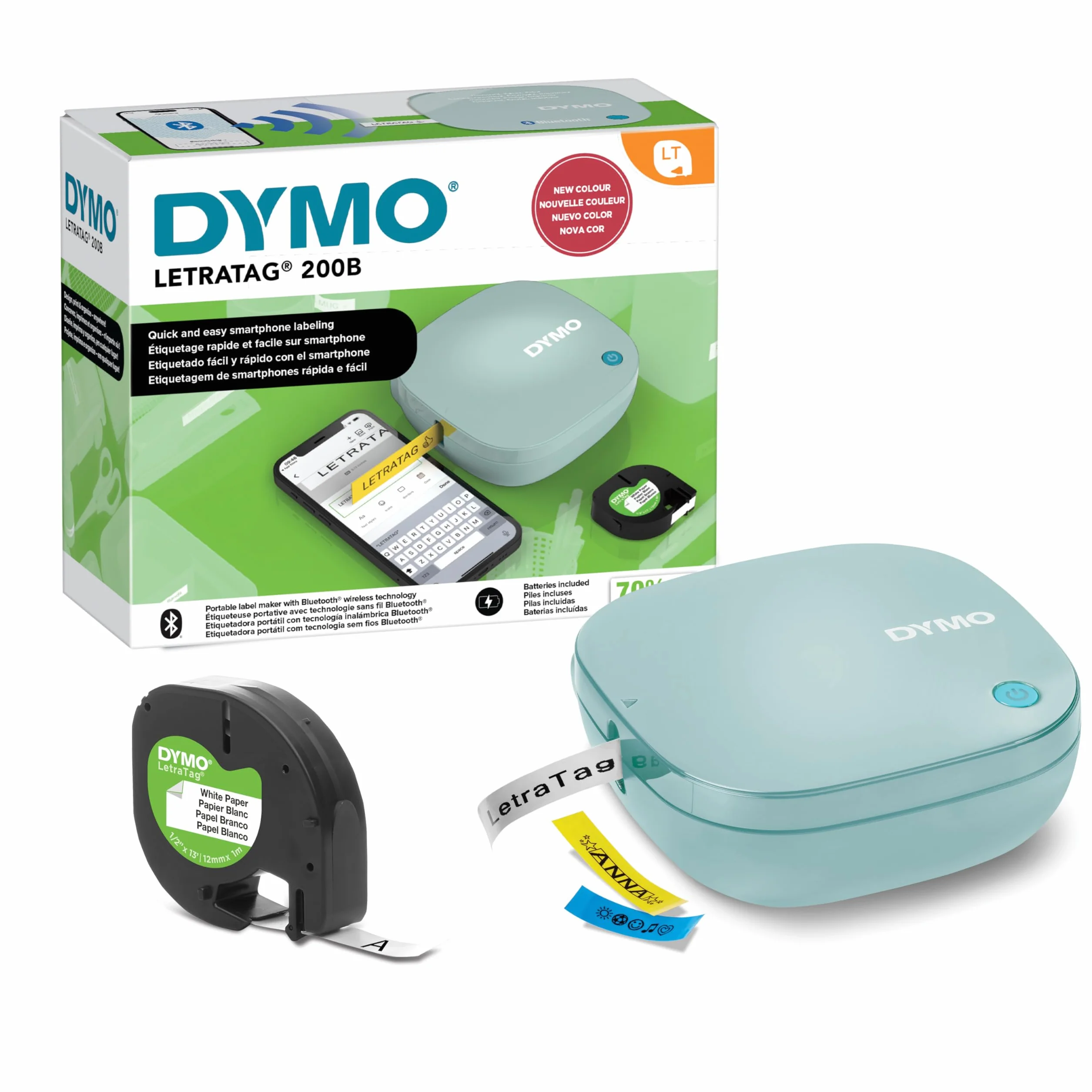 DYMO LetraTag 200B Etichettatrice Bluetooth Stampante per Etichette Compatta Bianco