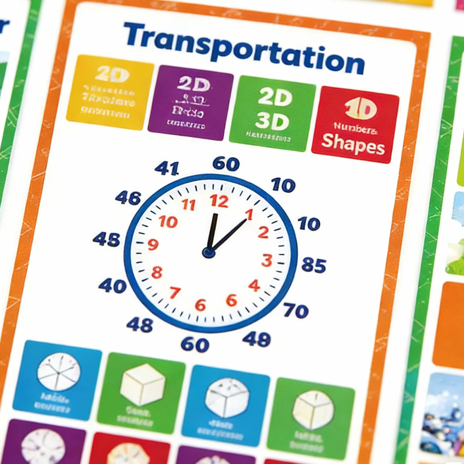 Poster educativi 20 fogli apprendimento interattivi riutilizzabili 42x28cm carta colori vivaci aula scuola materna