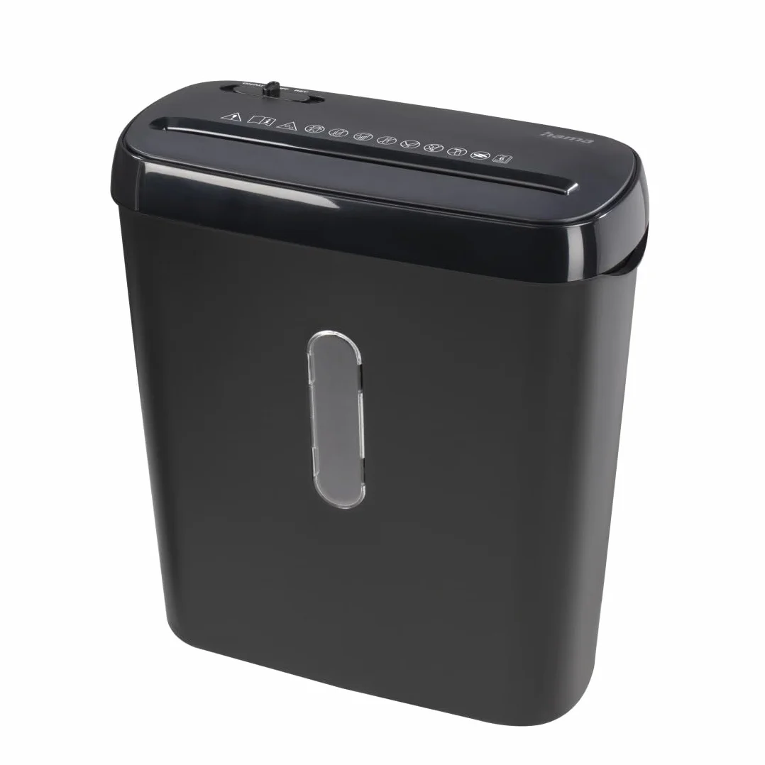 Hama - Distruggi documenti elettrico Basic S6, taglio a striscia, 8 lt, nero