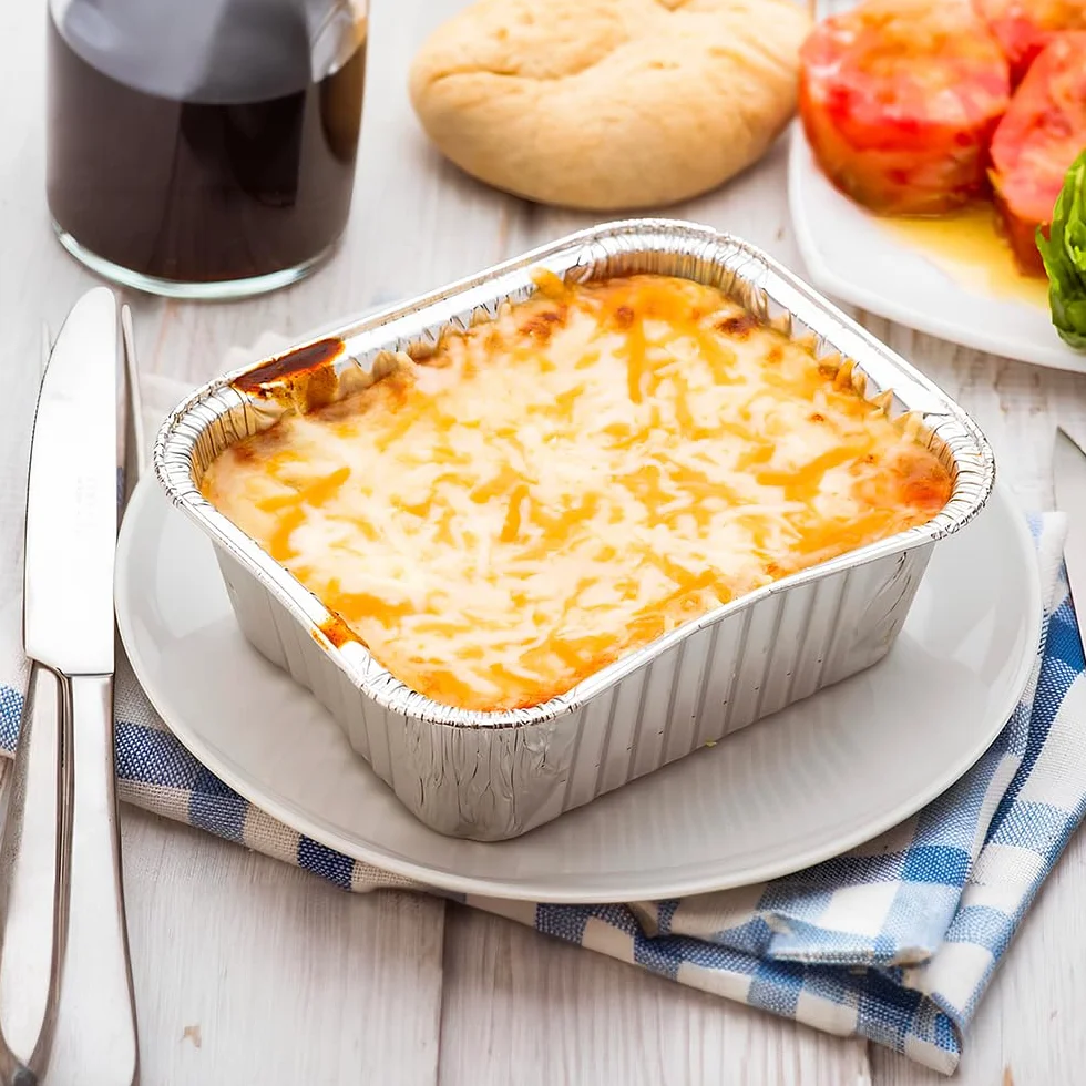 Kasaleti 40 Vaschette in Alluminio Rettangolari per Alimenti, Diverse Dimensioni, Argentate, Takeaway (12 Porzioni)
