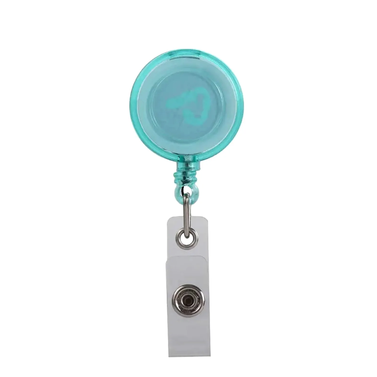 10 porta badge retrattili in plastica trasparente, con clip elastica, per studenti, carte di credito (blu)
