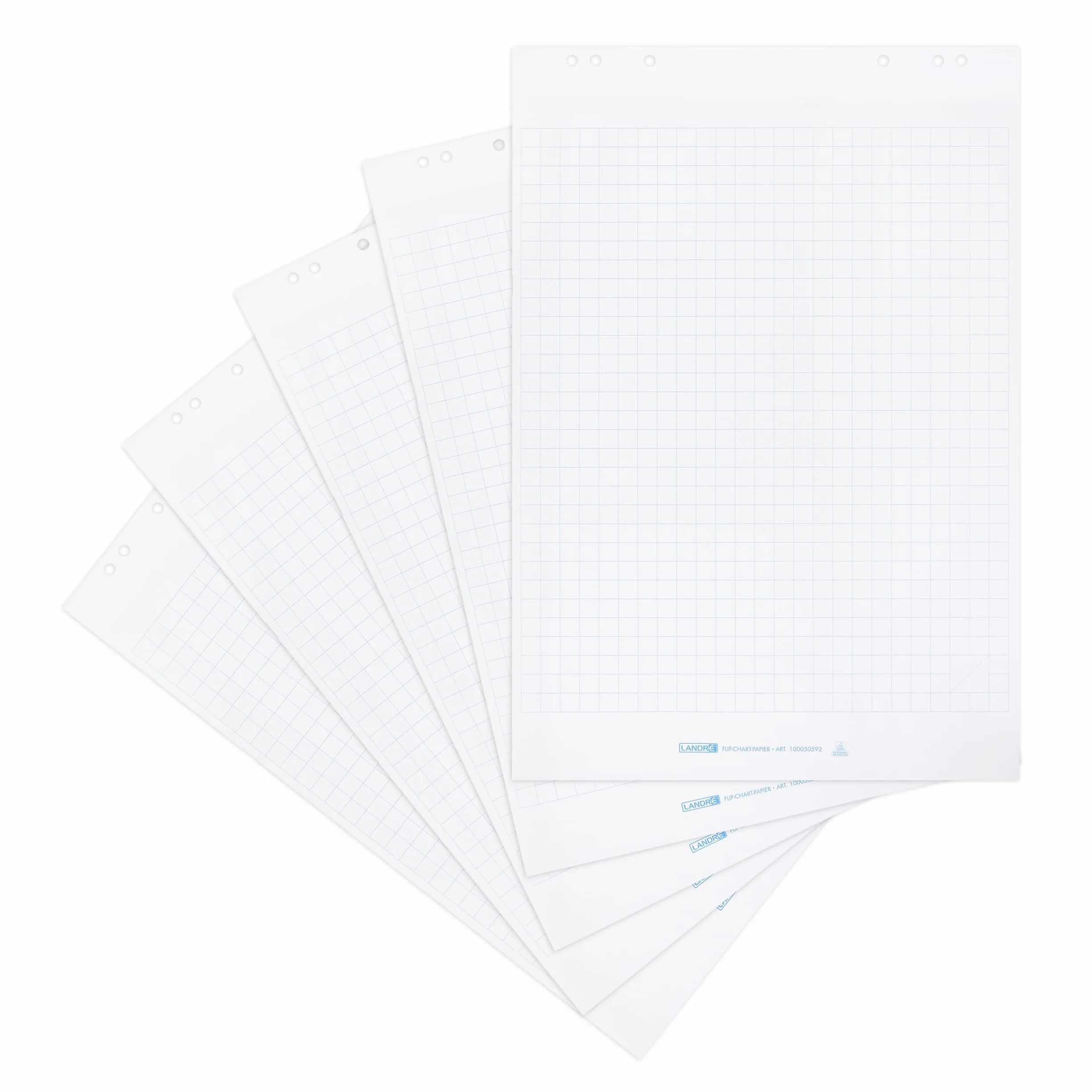 LANDRE Carta a quadretti 20 fogli 6 fori 5 pezzi