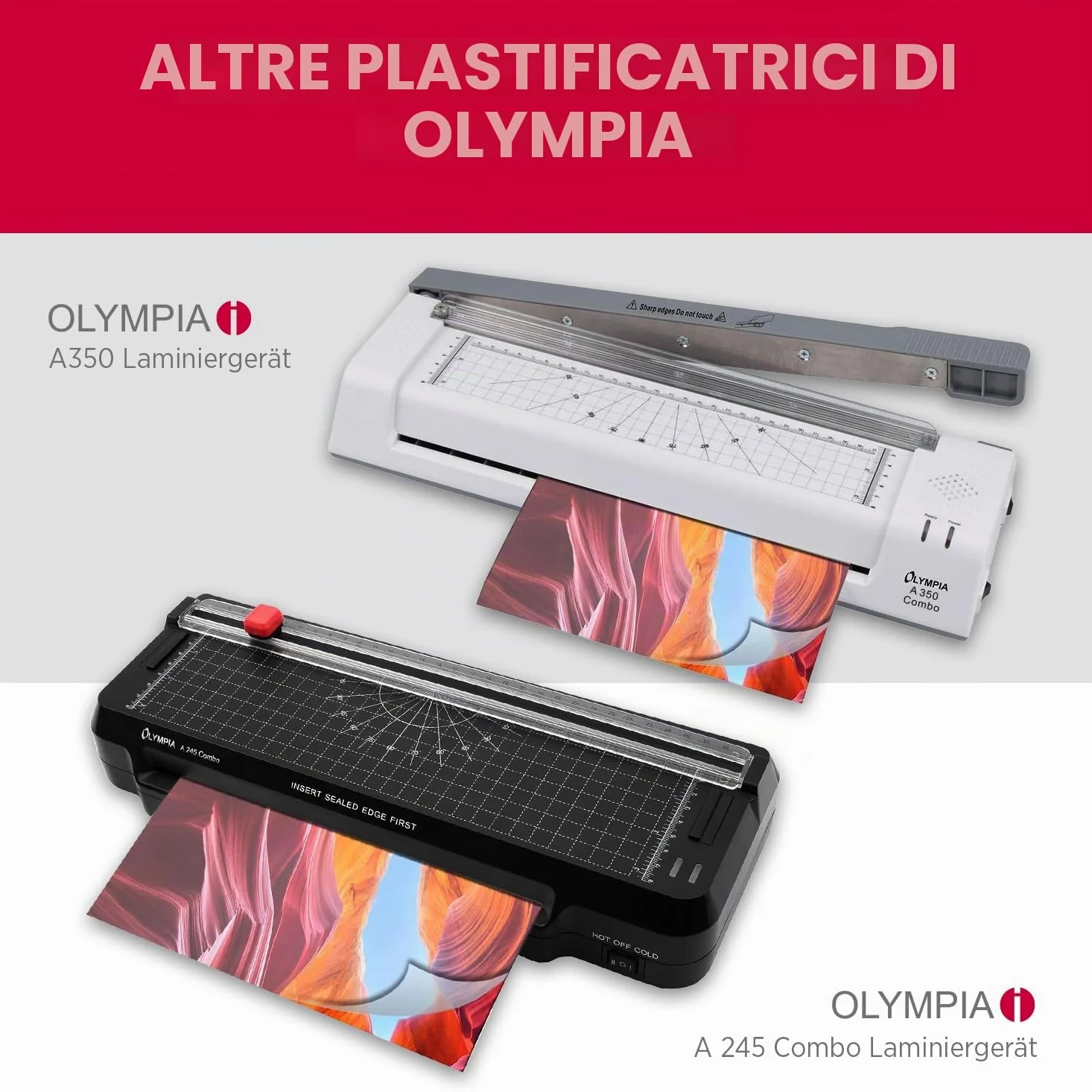 OLYMPIA A130 Plastificatrice A3 | Fogliatrice compatta per ufficio, scuola e casa | Laminazione a caldo fino a 320 mm | Per pellicole di laminazione da 80 – 125 micron | Plastificatrice A3 & A4 |