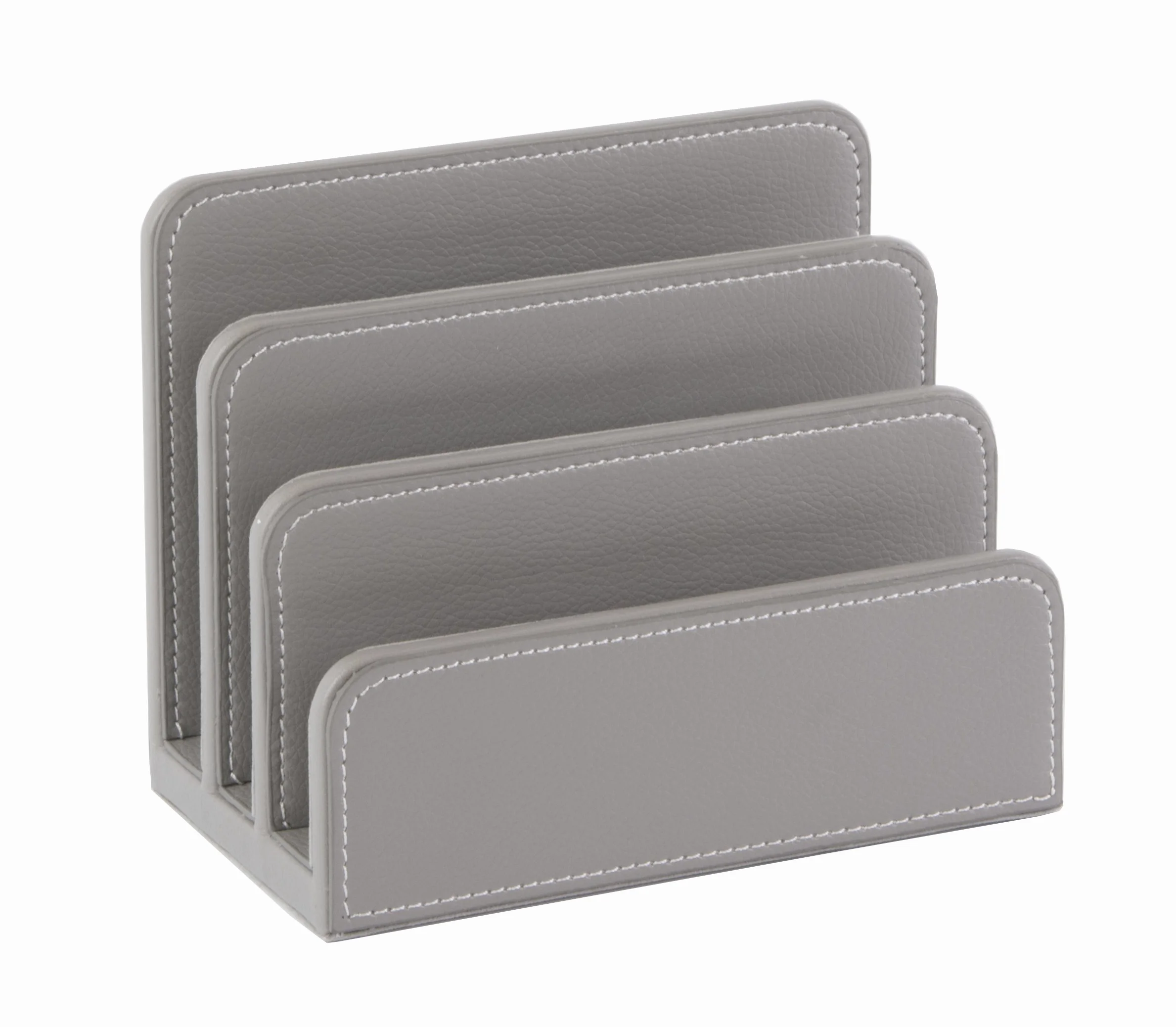 OSCO GRYPULH1 Faux Leather Letter Holder - Grey