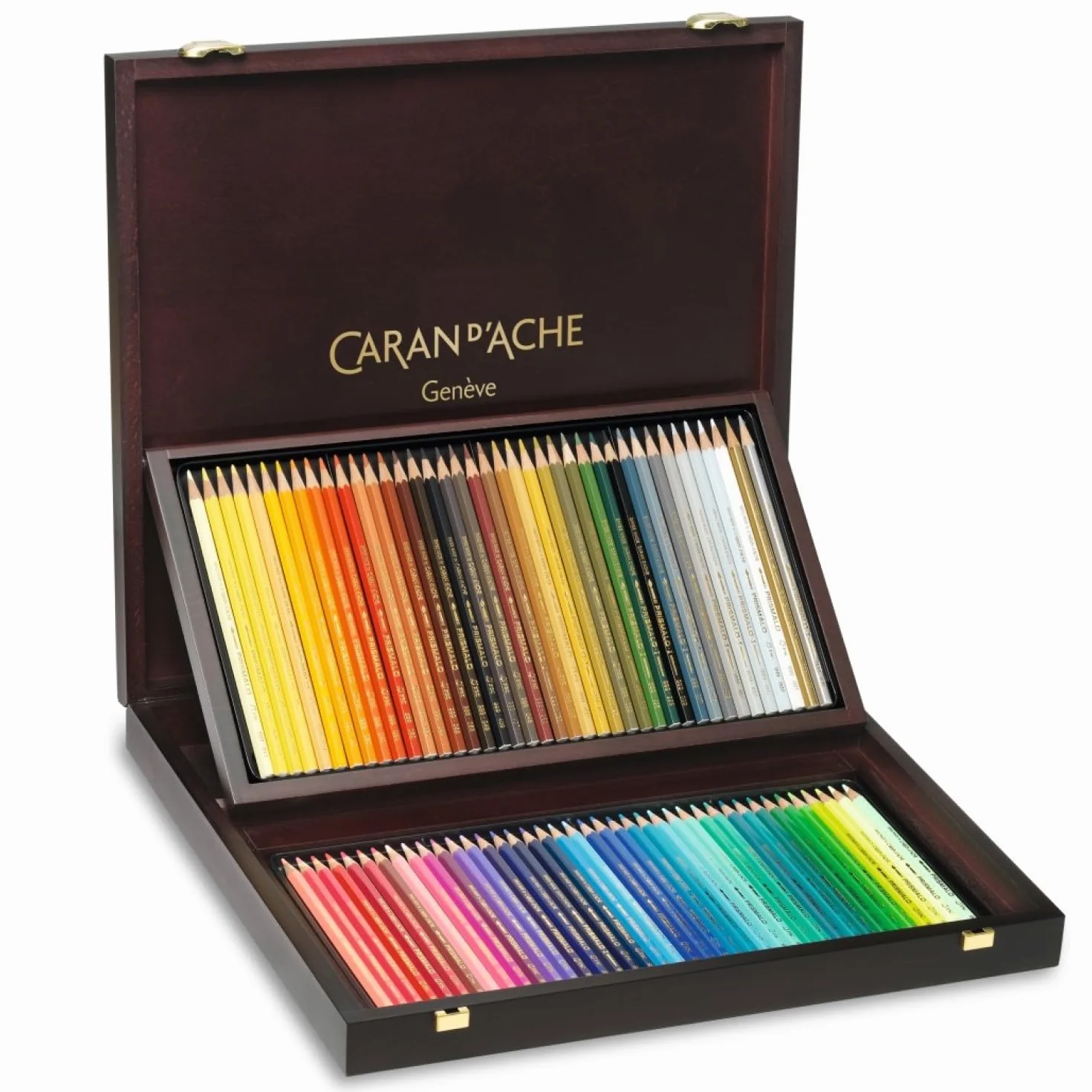 Caran d'Ache - Prismalo - Scatola Regalo in Legno 80 Matite Colorate Acquerellabili 0999.480, multicolore