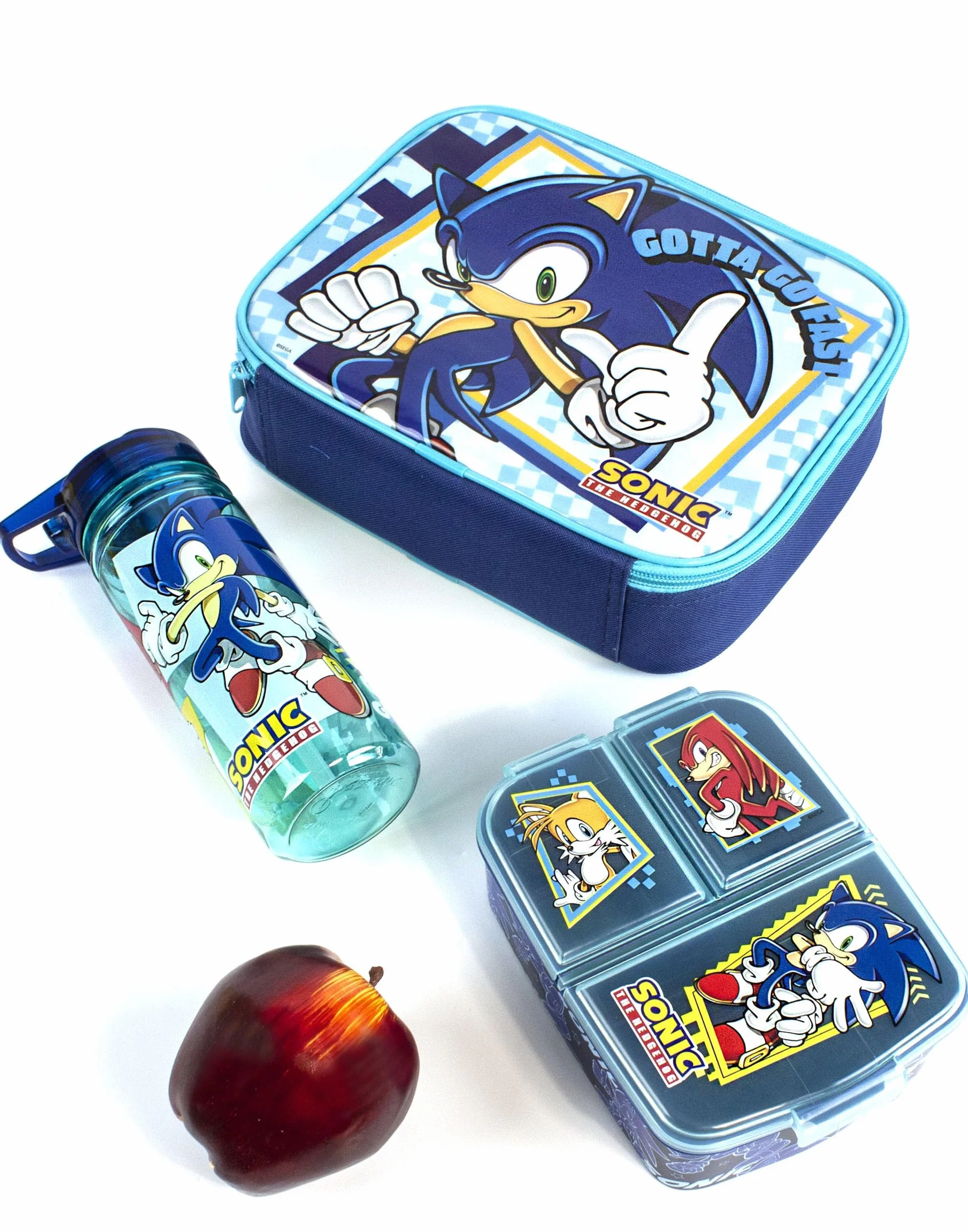 Sonic The Hedgehog sacco pranzo Set bambini (borsa, bottiglia d'acqua, snack) One Size
