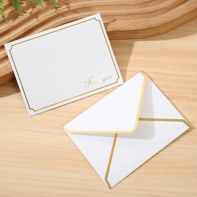 50 buste dorate for matrimoni, cartoline fai da te, inviti in carta 150 g, for la conservazione e l'imballaggio, articoli di cancelleria Per matrimoni o altri eventi(50pcs 11.4x16.2cm C)