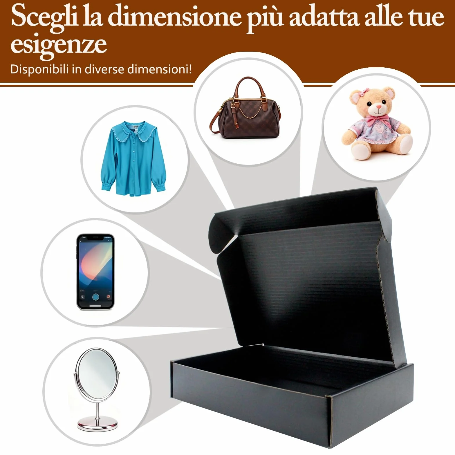 20 x 14 x 4 cm Scatola postale pieghevole nera – cartone riciclabile – nero dentro e fuori – per gioielli, cioccolatini, hobby creativi e regali – confezione da 25