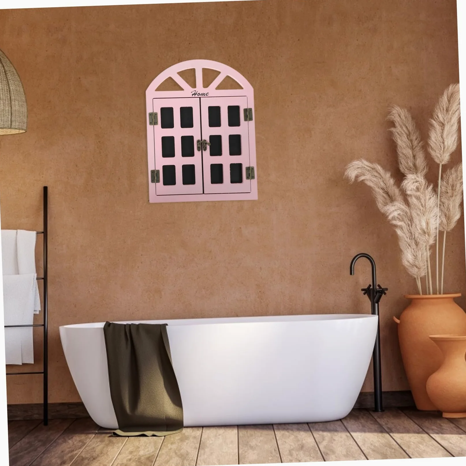 LALAFINA Lavagna da Appendere in Legno Rosa Stile Finestra Finta Riutilizzabile Cancellabile Decorazione da Parete per Casa o Cucina