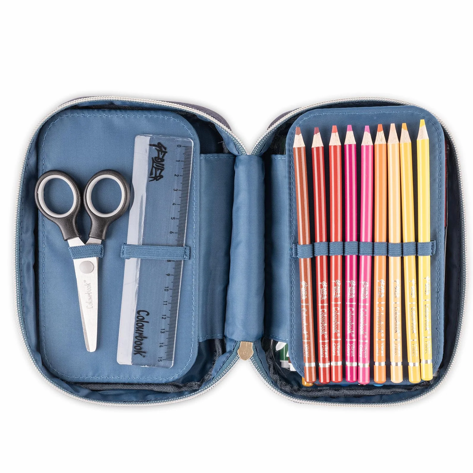 Colourbook - Astuccio Scuola Geolier 1 Zip, Organizzazione con Pattina Interna, Set Completo 30+ Pezzi (Graffiti)