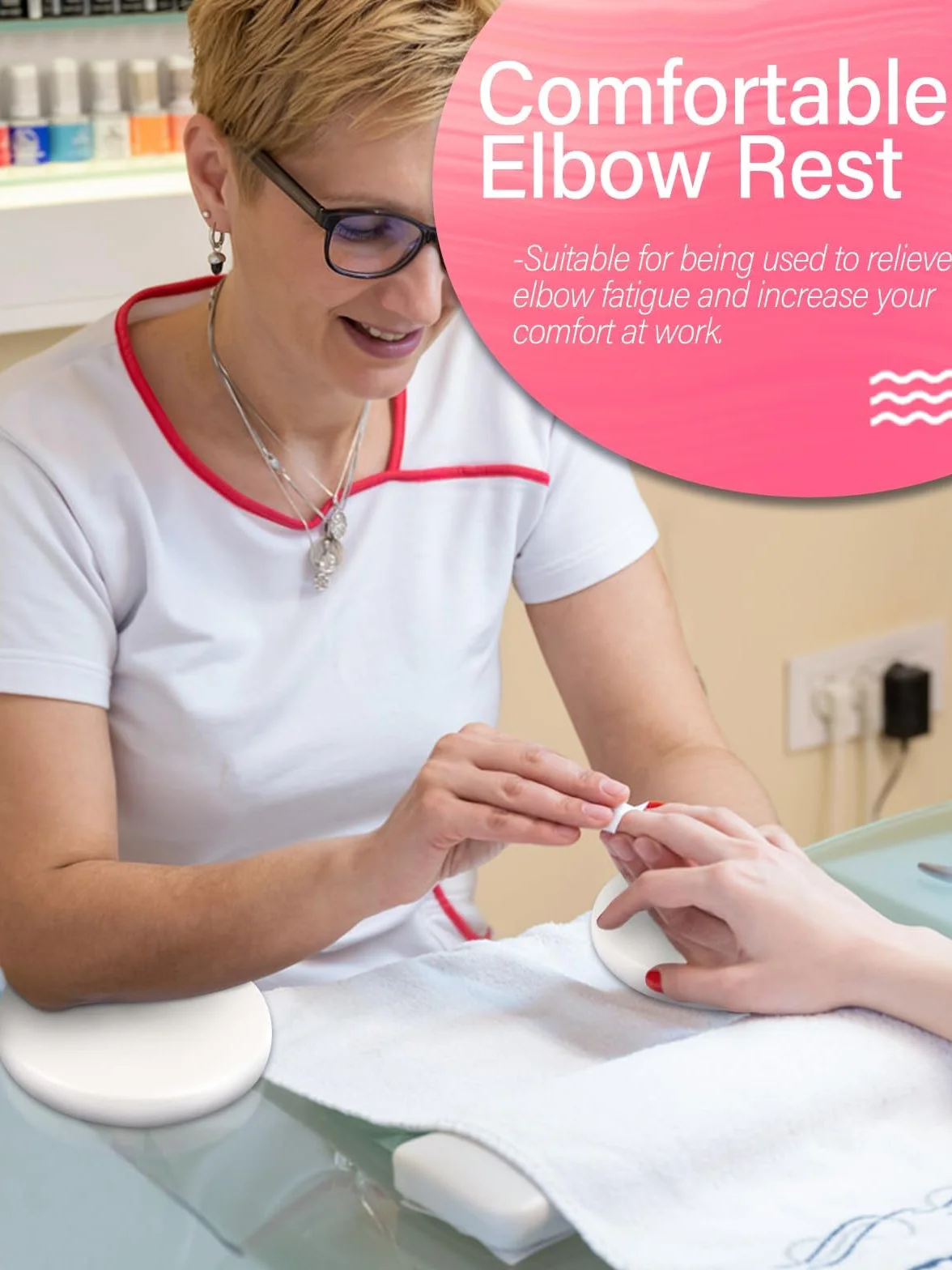 TOROKOM 2 ergonomiczne podkładki pod łokcie do biurka z antypoślizgową podstawą, podkładki pod nadgarstki do biura, komputer (biały)