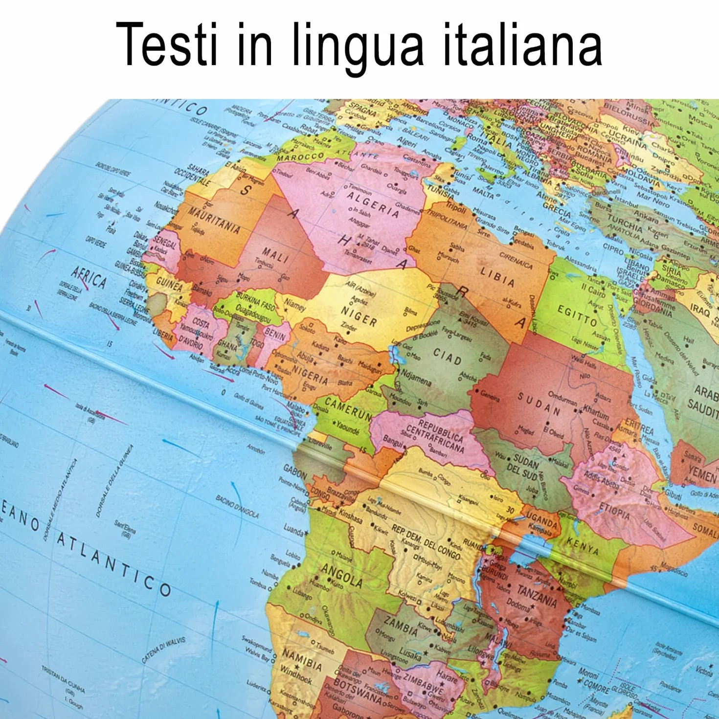 Tecnodidattica Night&Day Mappamondo 25 cm doppia cartografia Politica Costellazioni celesti italiano