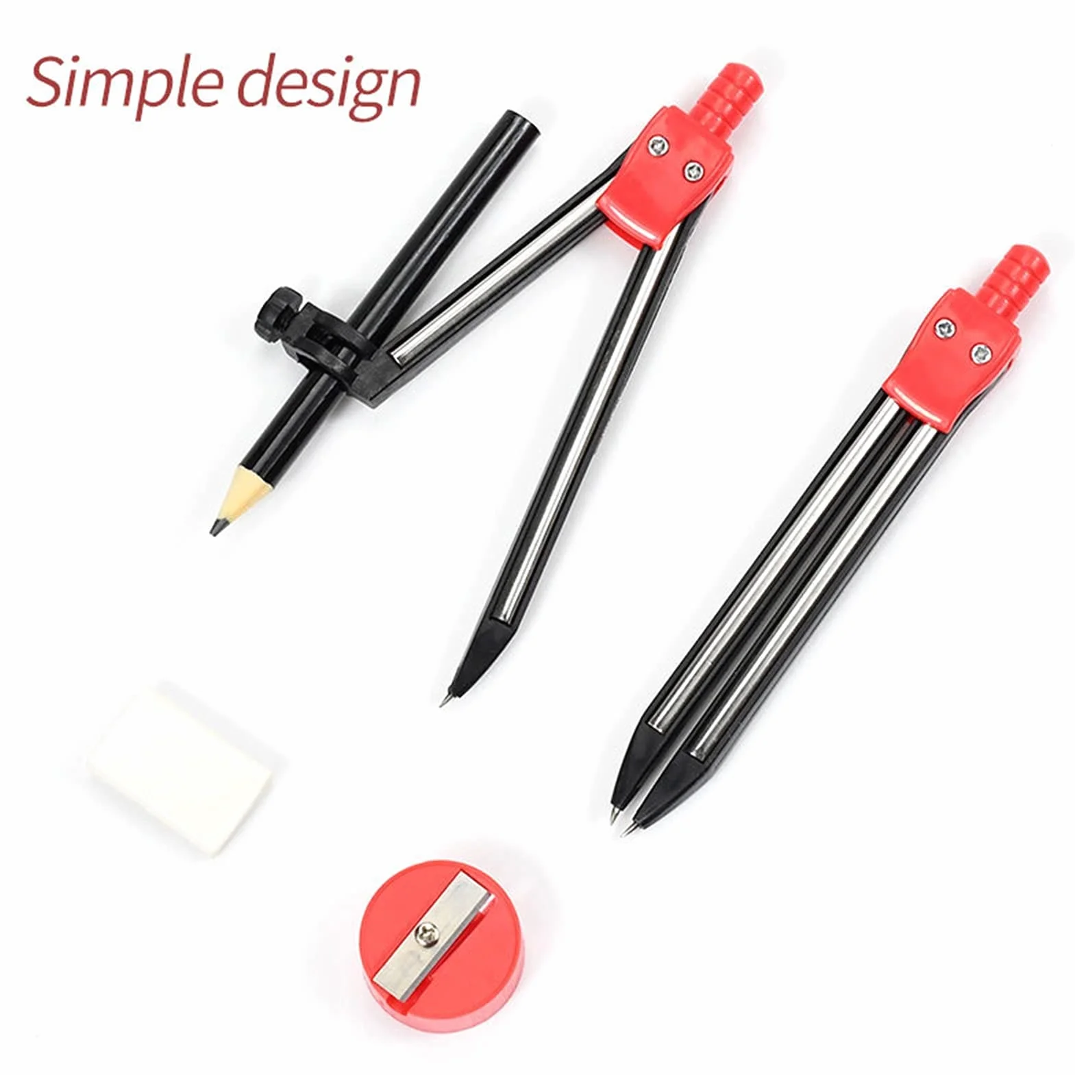 Compassi per tracciare Bussola professionale Bussola Portable Precision Drawing Drawing Triangle GRASSER Bussole Set Math Eraser Righello for studenti Forniture scolastiche Strumenti di misura