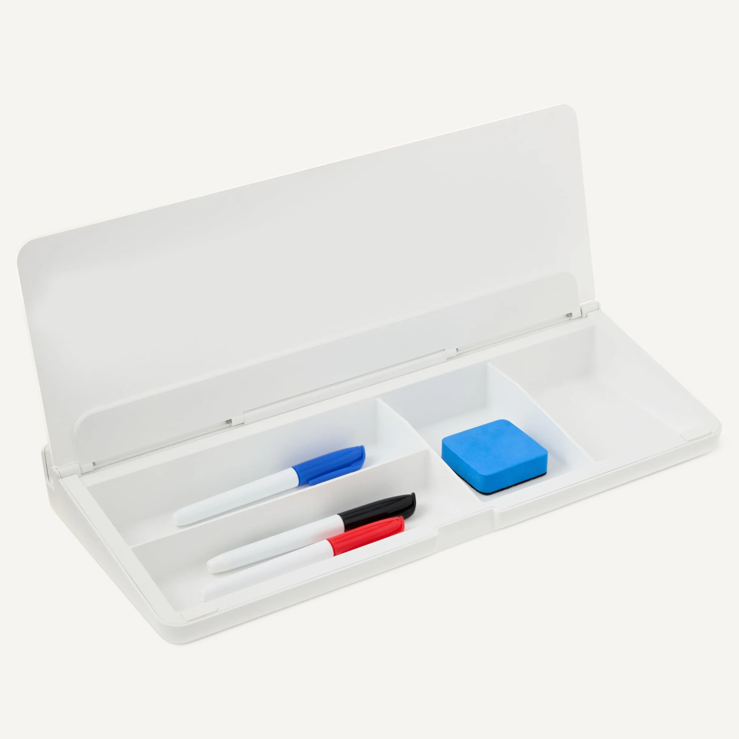 Amazon Basics Lavagna bianca da scrivania cancellabile a secco, con organizer e accessori, 40.6 x 4.8 cm, Bianco