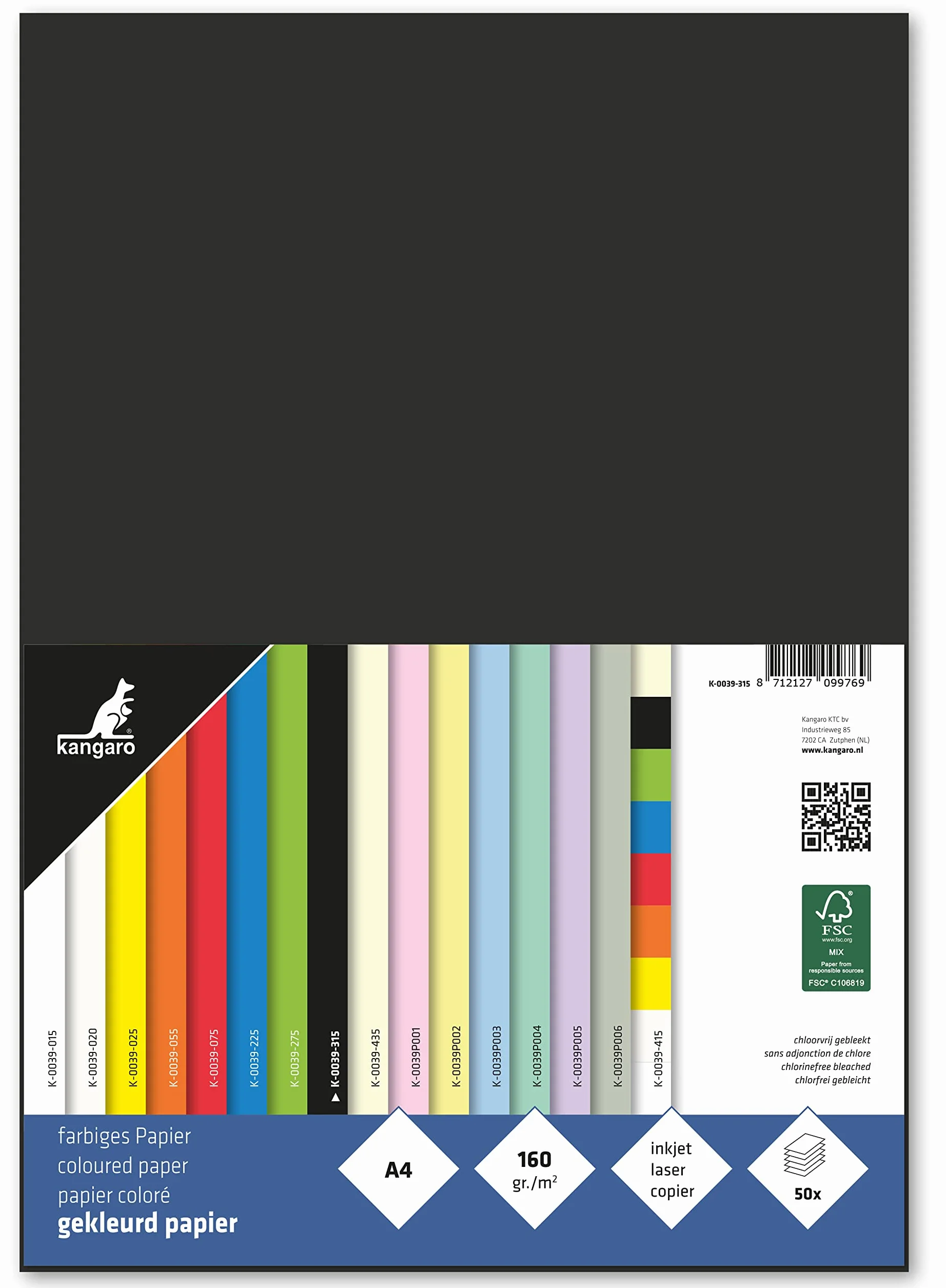 Carta Kangaro A4 160g 50 fogli 29,7x21x1