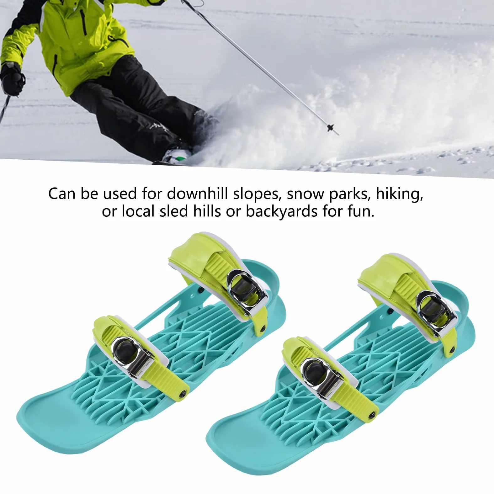 Pattini da sci in nylon verde scarpe da snowboard regolabili sport da sci esterno