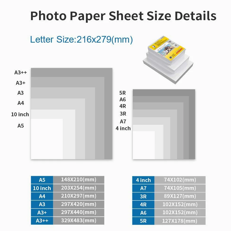 MR.R Carta fotografica lucida su un lato singolo, 260 g/m², 21,3 x 27,9 cm, 100 fogli per confezione