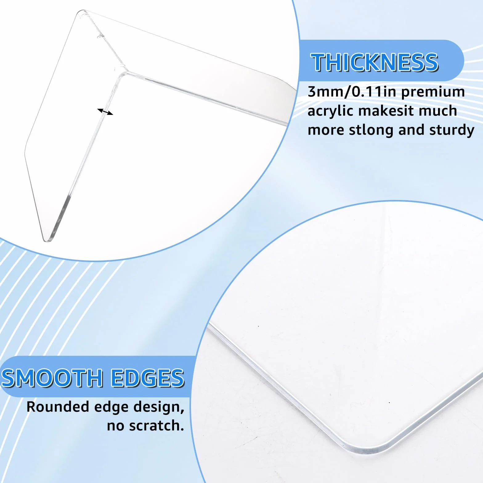 APACALI 16 fermalibri acrilici, 12 x 11,8 x 18,2 cm, trasparenti, resistenti per libri pesanti, casa, ufficio