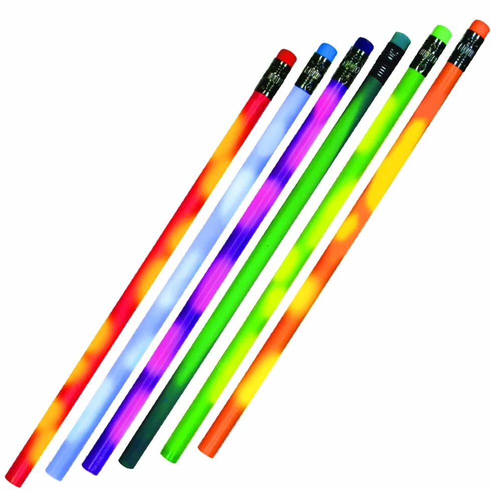 Matita per l'umore che cambia colore con gomma - Matita in grafite - Realizzato in legno di qualità, set di 24, colori assortiti - Made in USA