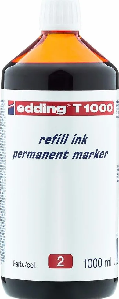 Edding T1000-02 Flacone Inchiostro, Rosso
