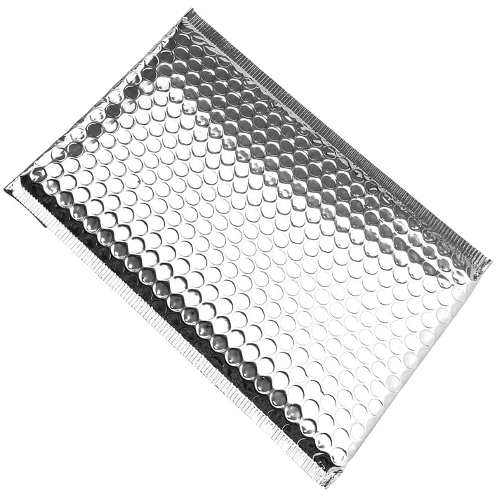 Confezione da 75 buste imbottite a bolle metalliche da 15,2 x 22,9 cm, buste imbottite in poliestere argentato, autosigillanti, per spedizione, imballaggio