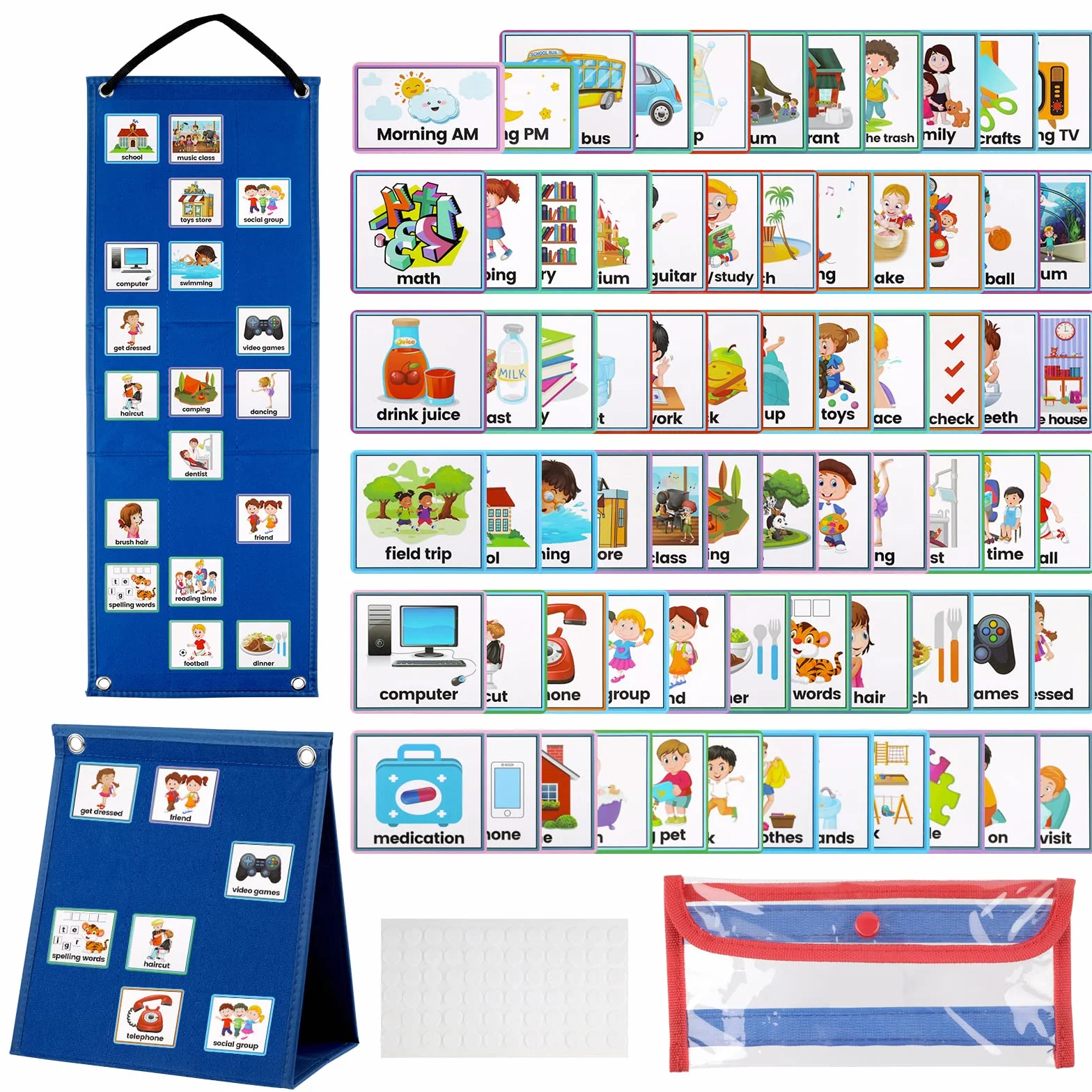 Grafico di routine giornaliero per bambini, 70 schede immagini per comunicazione, autismo, scuola materna