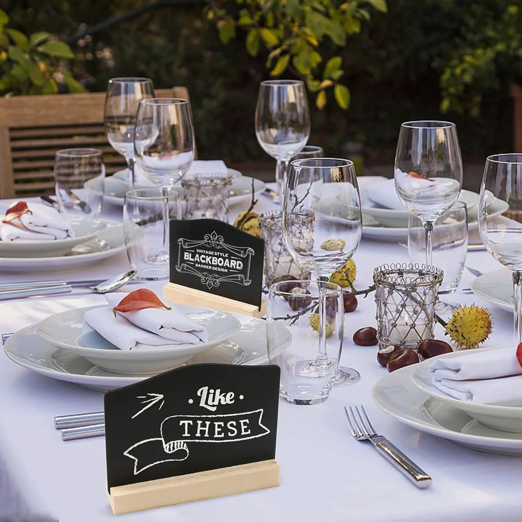 Breeshy Confezione da 24 mini lavagne nere per appunti di cucina con supporti 10 x 7,2 cm, lavagna nera per messaggi da tavolo