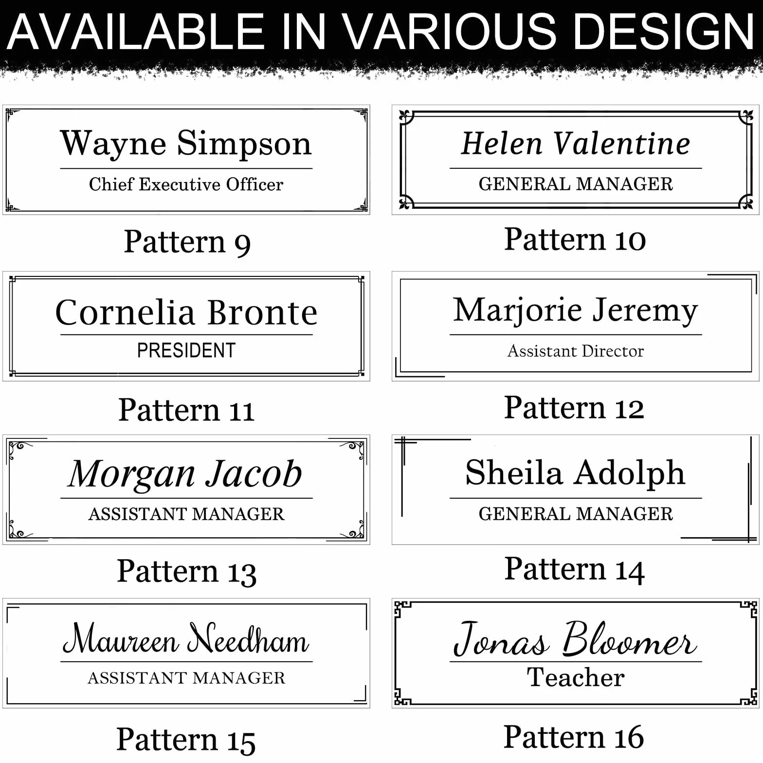 Targhette da Scrivania per Ufficio Targhe Personalizzate in Vetro Acrilico Trasparente 8" x 2,5"