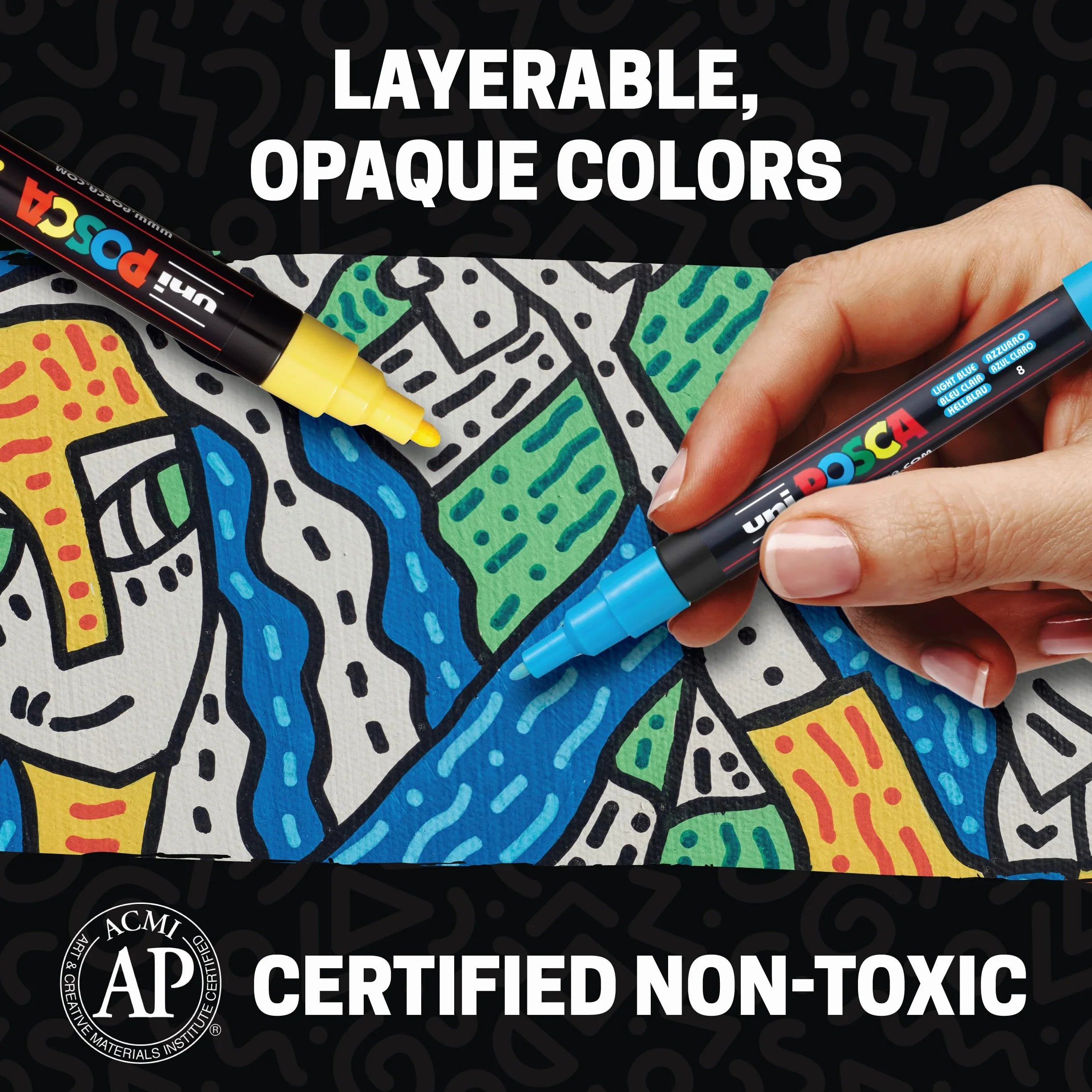 uni-Posca - Pennarello, Modello : PC-1M. Punta extra fine, Confezione da 12 pezzi(importato dal Giappone)