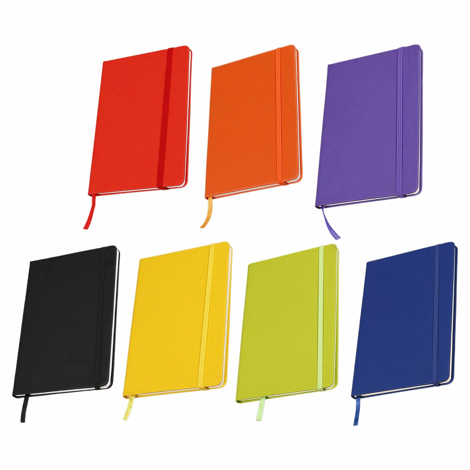 jojofuny Set di 7 Quaderni A6 con Copertina in Pu, Pagine a Righe, Chiusura Elastica e Formato Tascabile per Studenti e Uso Scolastico Efficiente