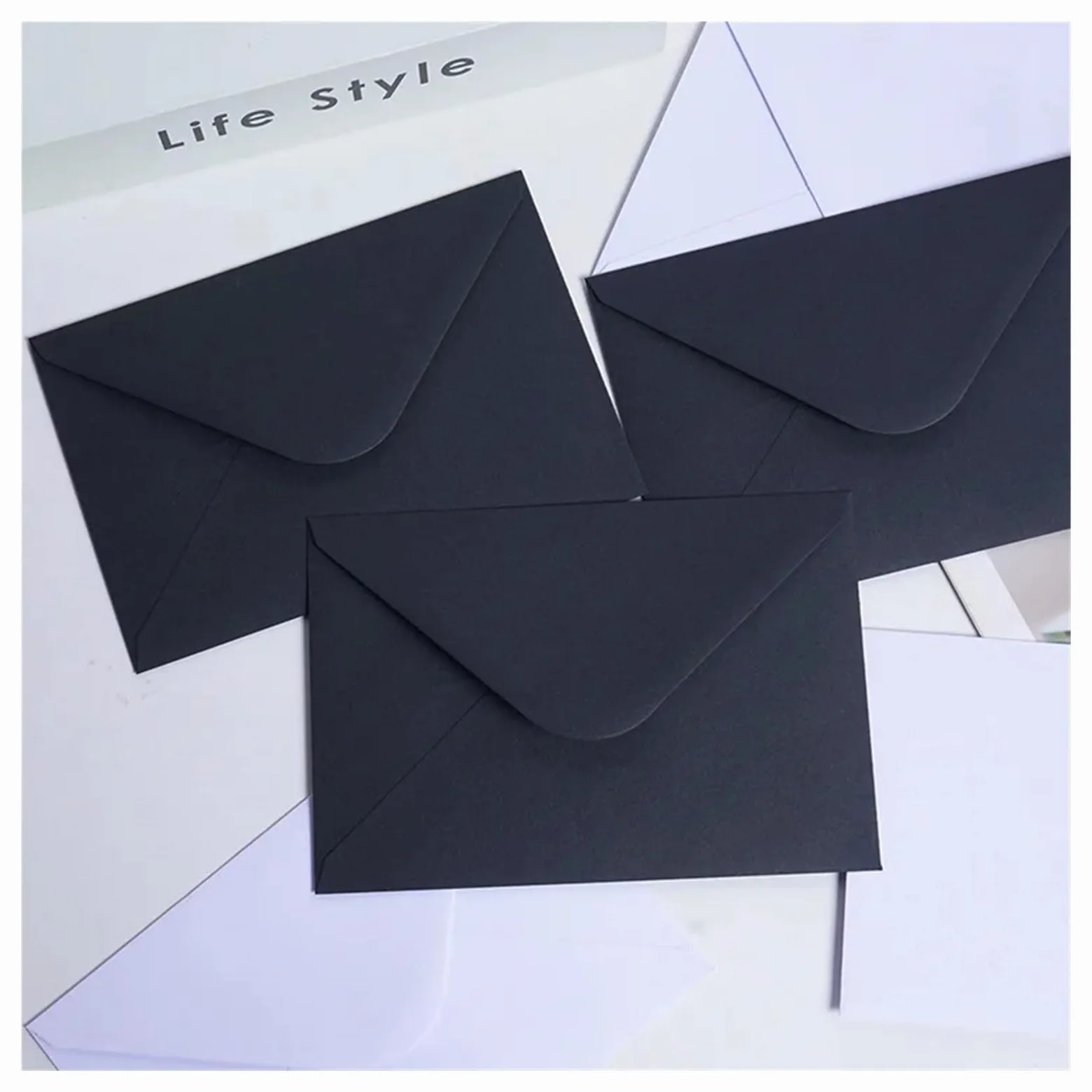 Buste Da Lettera Busta da 50 pezzi Forniture aziendali 120 g di carta 16x11 cm Cartolina Messaggio Confezione Invito Matrimonio Cancelleria(50pcs 16x11cm-B)