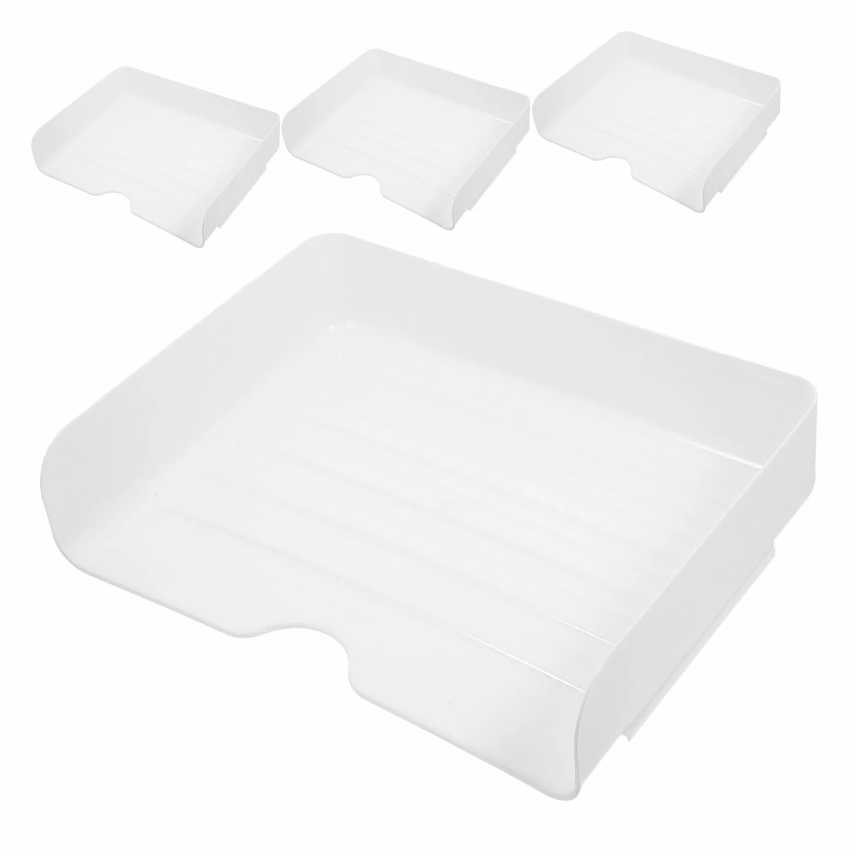 Veemoon 4 Pezzi Vassoio Impilabile per Documenti Scrivania Organizer per Carta Design Elegante e Ottimizza Lavoro e Mantiene Ordine