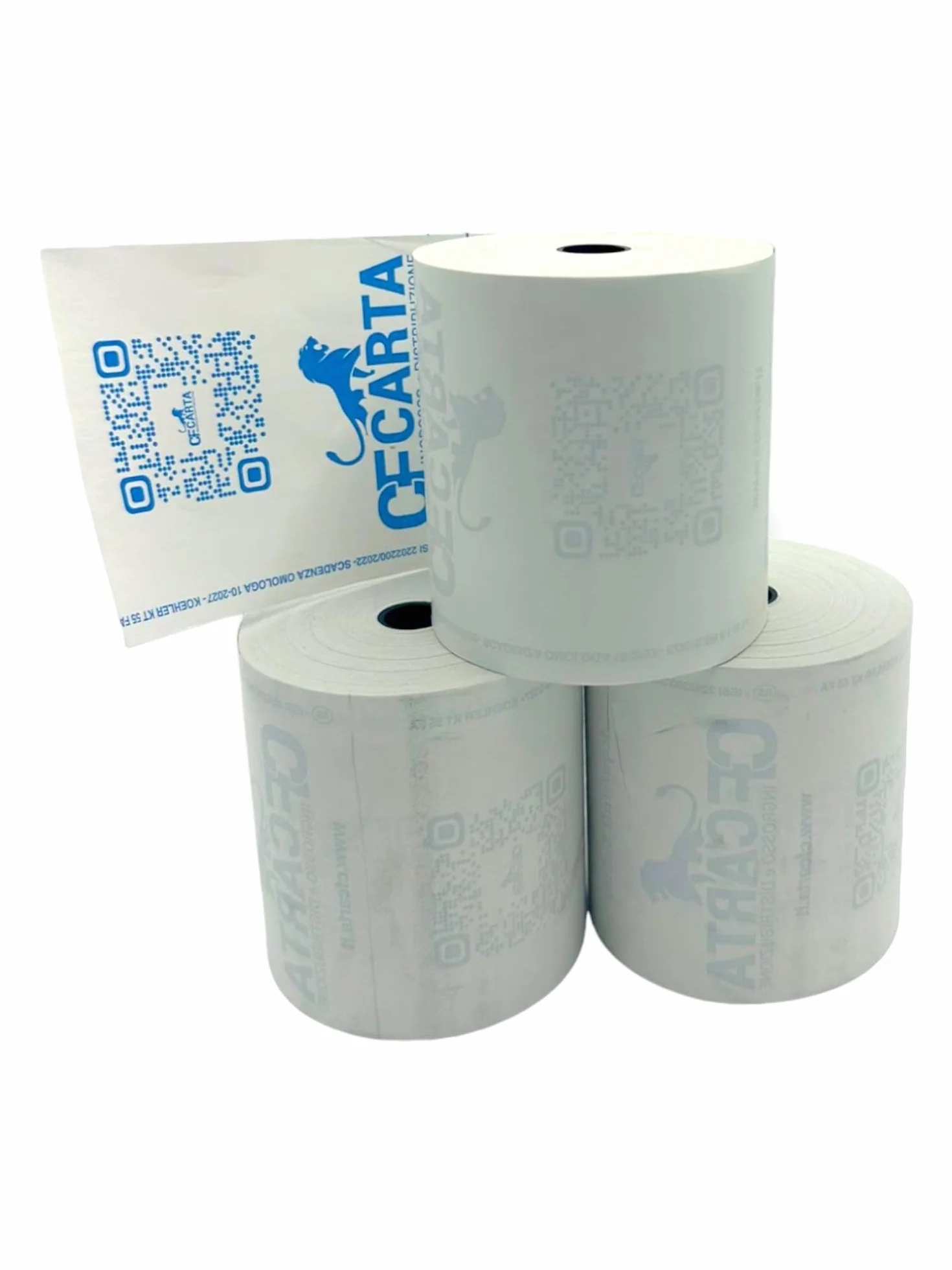 Rotoli termici per scontrini 80x80 foro 12mm BPA FREE CF CARTA 70m 10 pezzi
