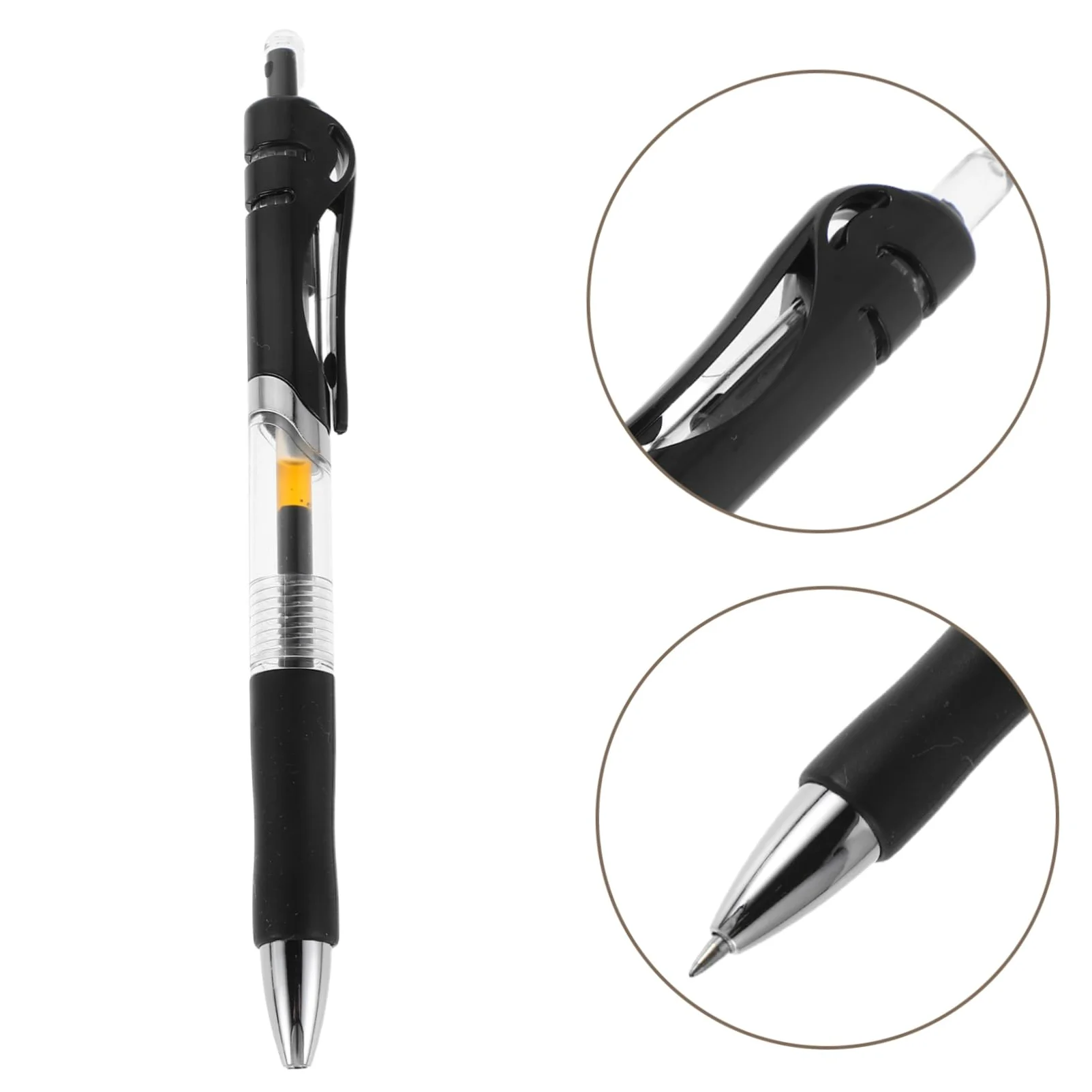 HOMSFOU Penna Gel 0, 5mm Nera 50 Pezzi in Plastica a Scatto | Scrittura Fluida, Punta Rapida Asciugatura, Impugnatura Comoda, Festa Scuola Decor
