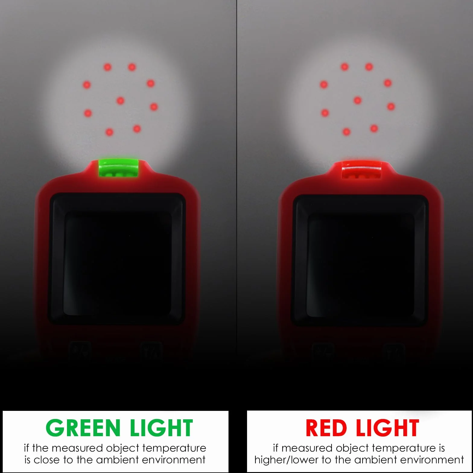 Termometro a Infrarossi Senza Contatto -50~850°C Puntamento Laser Sonda Termocoppia Tipo K Rilevamento UV