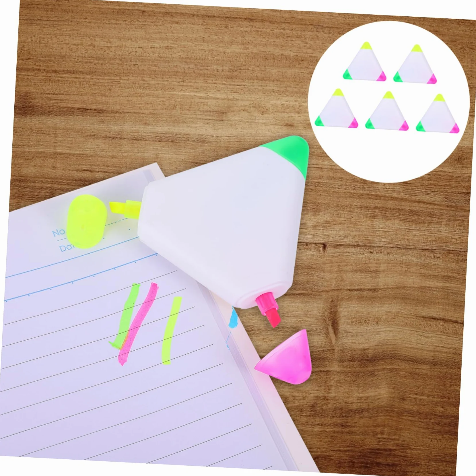 Gadpiparty 5 Set Evidenziatore Penna Fluorescente Pennarelli Fluorescenti Pennarelli i Per Scrittura Evidenziatori Triangolari Triangolari 5 pezzi*5