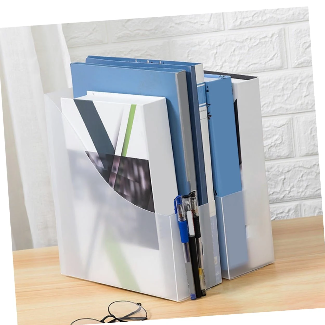 5pezzi Organizer Verticale Per Documenti Da Scaffale Da Ufficio Per Archiviazione Documenti e Materiale Scolastico Trasparente e Flessibile Per Scrivania e Spazi Di Lavoro