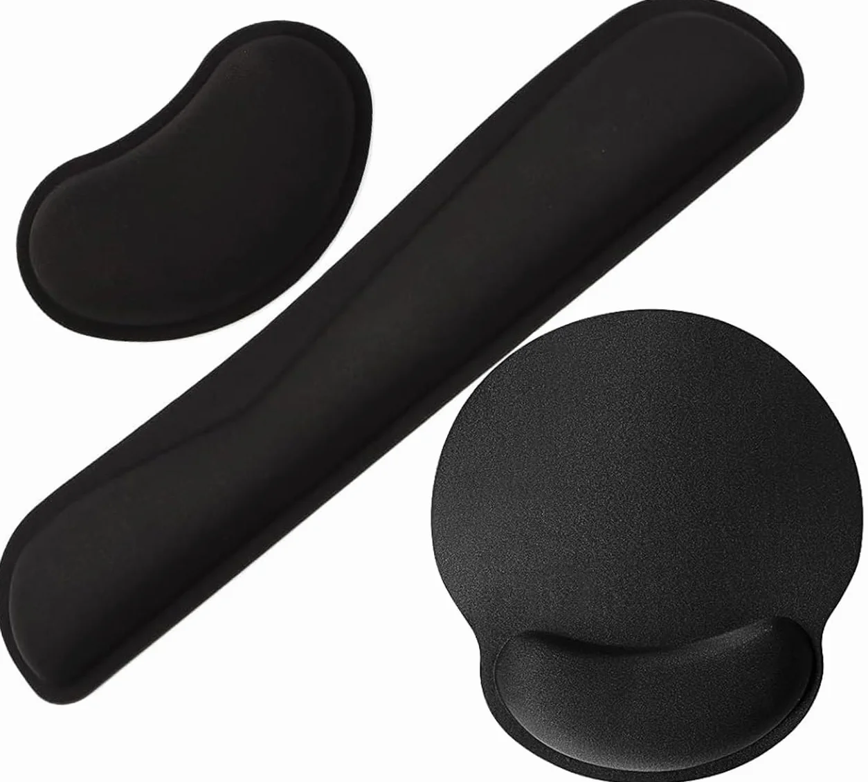 Set poggiapolsi ergonomici con cuscino in gel nero