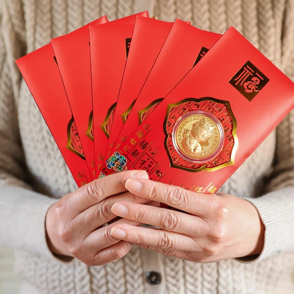 Buste Rosse Cinesi 2025 Capodanno Cinese Anno del Serpente Hong Bao Festa di Primavera