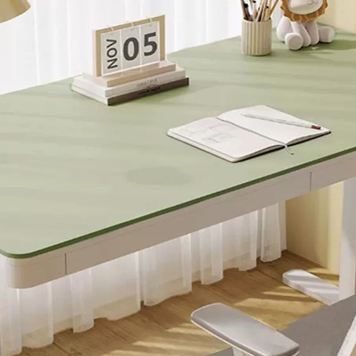 Tappetino da scrivania in pelle PU antiscivolo impermeabile per ufficio gioco (rosa, 100 x 60 cm)