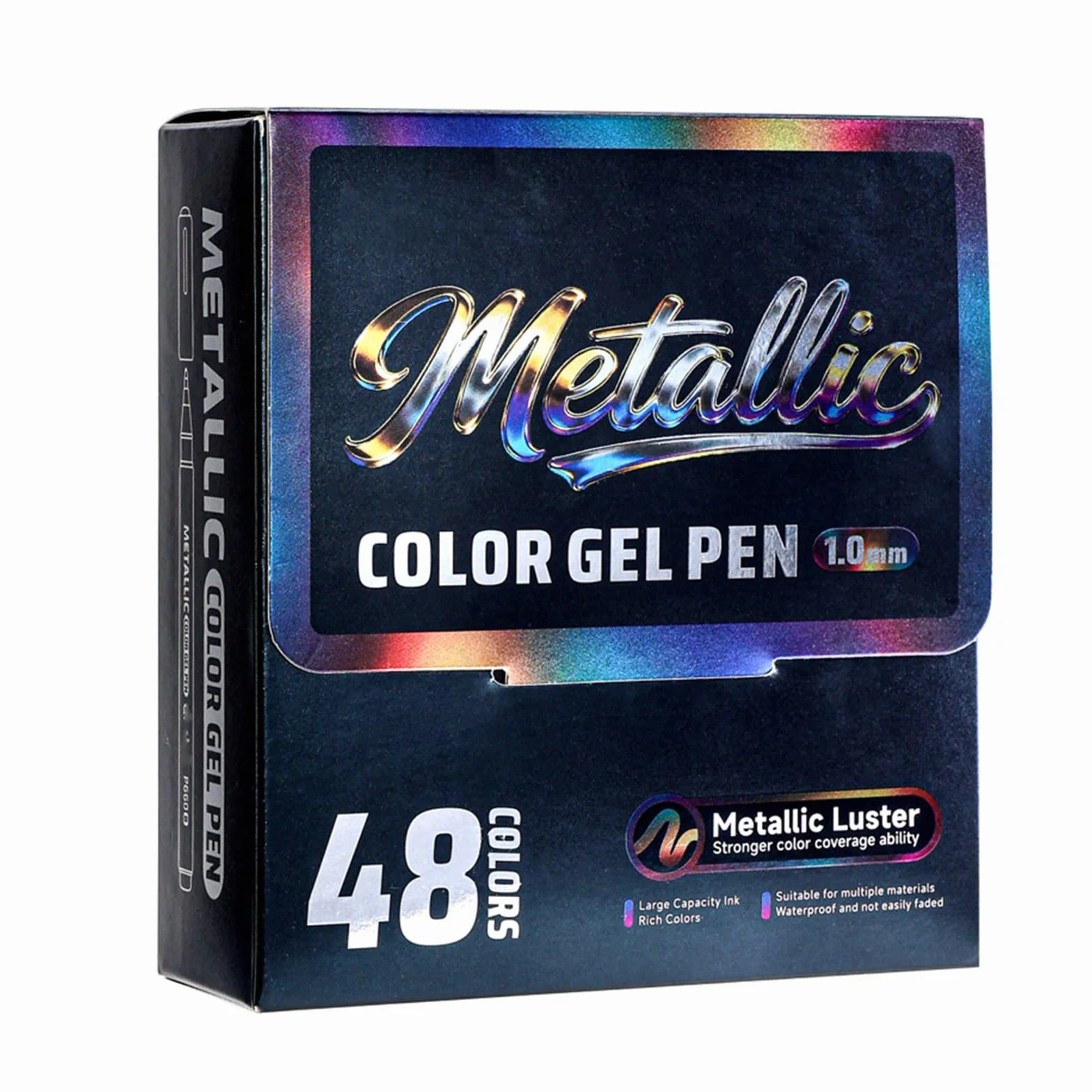Penna gel metallizzata in 48 colori, professionale, per adulti, scarabocchiare, disegnare, fare schizzi, appunti e disegnare, per artisti