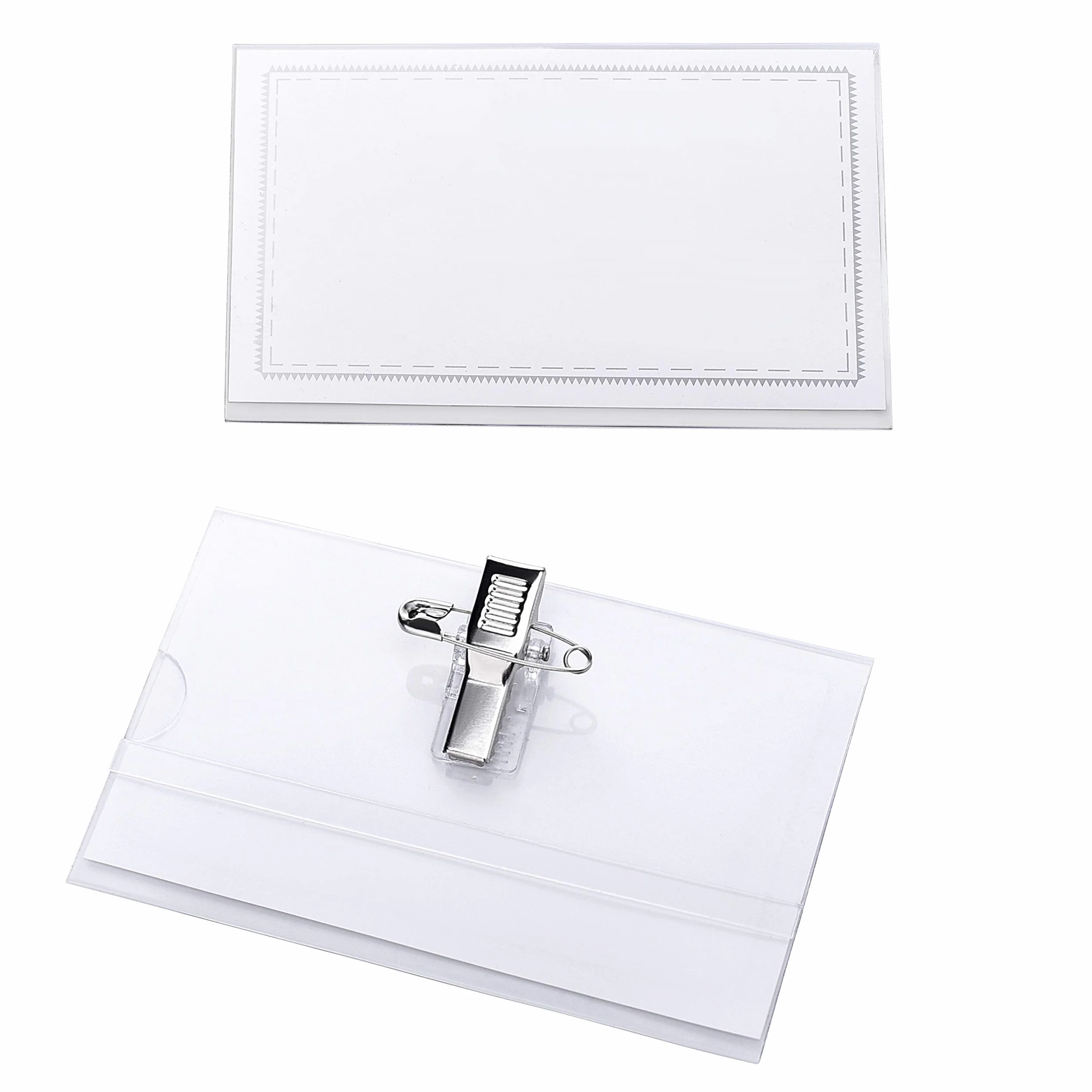 Set da 10 porta badge con clip e spilla per vestiti