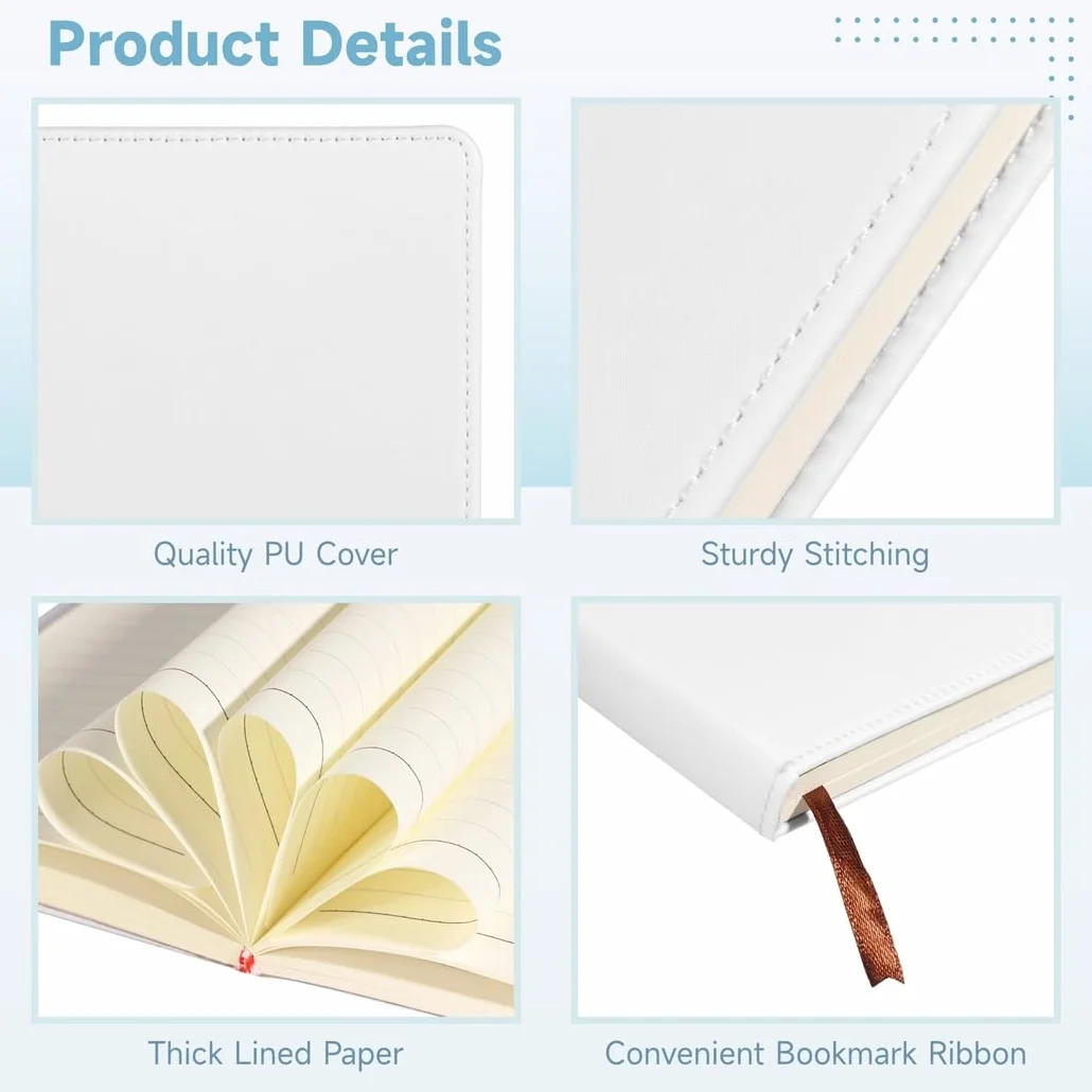 6 quaderni vuoti a sublimazione, formato A6, copertina rigida, in poliuretano, con 100 fogli, per prendere appunti, pianificare, scrivere diari, forniture scolastiche e ufficio