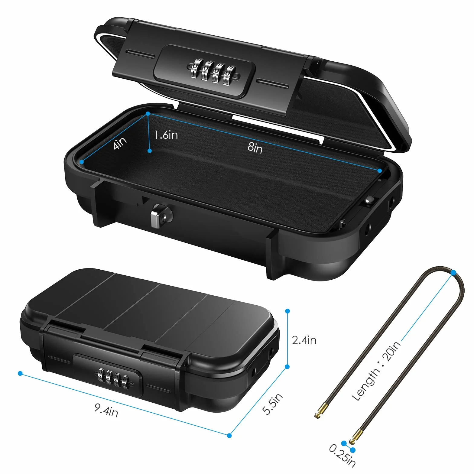 Brifit Cassaforte Portatile con Codice Numerico, Noir