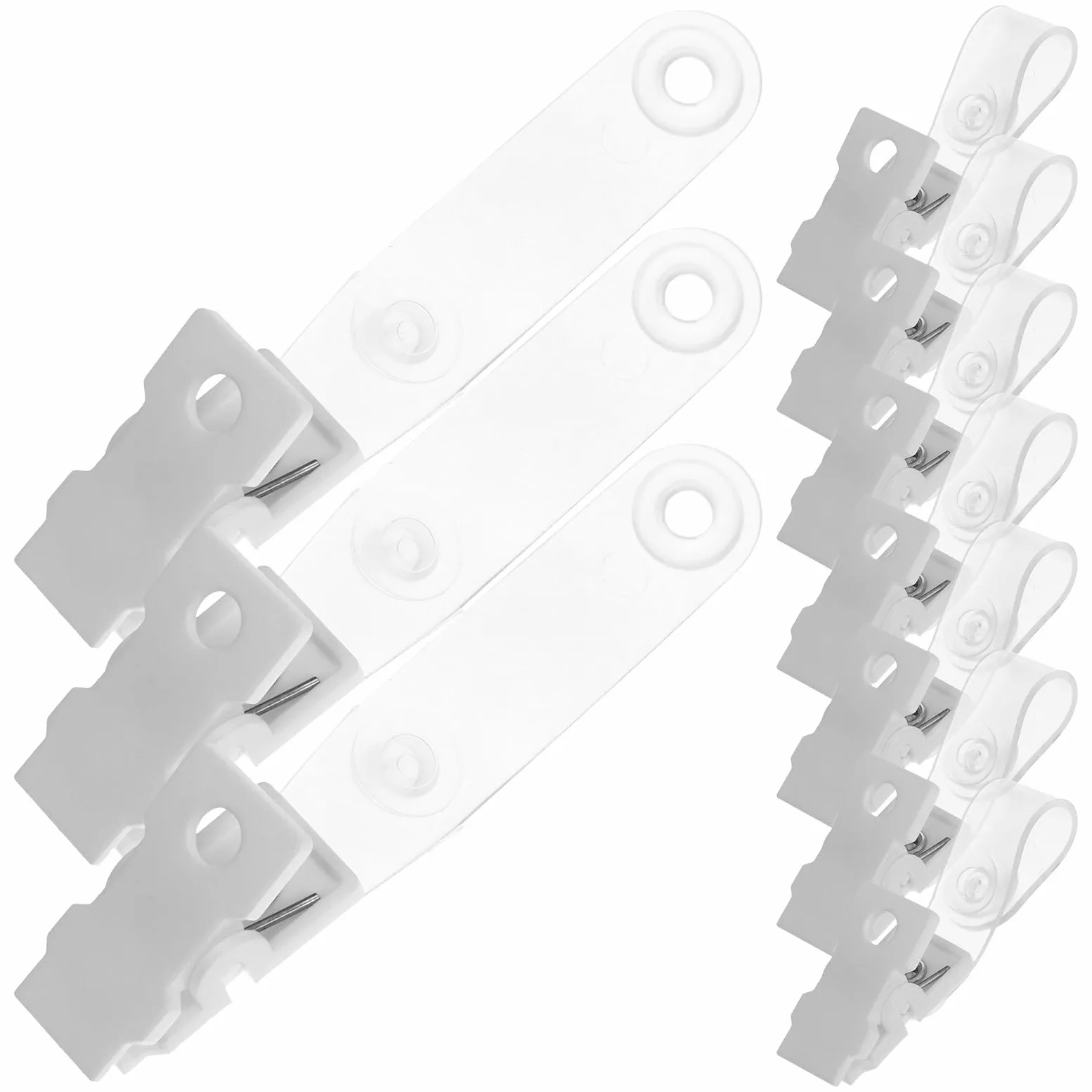 PRETYZOOM 100 Clip per Badge da Lavoro in Plastica Bianca Porta Tessere Identificative Compatto con Clip Porta Badge Portatile per Ufficio e Organizzazione