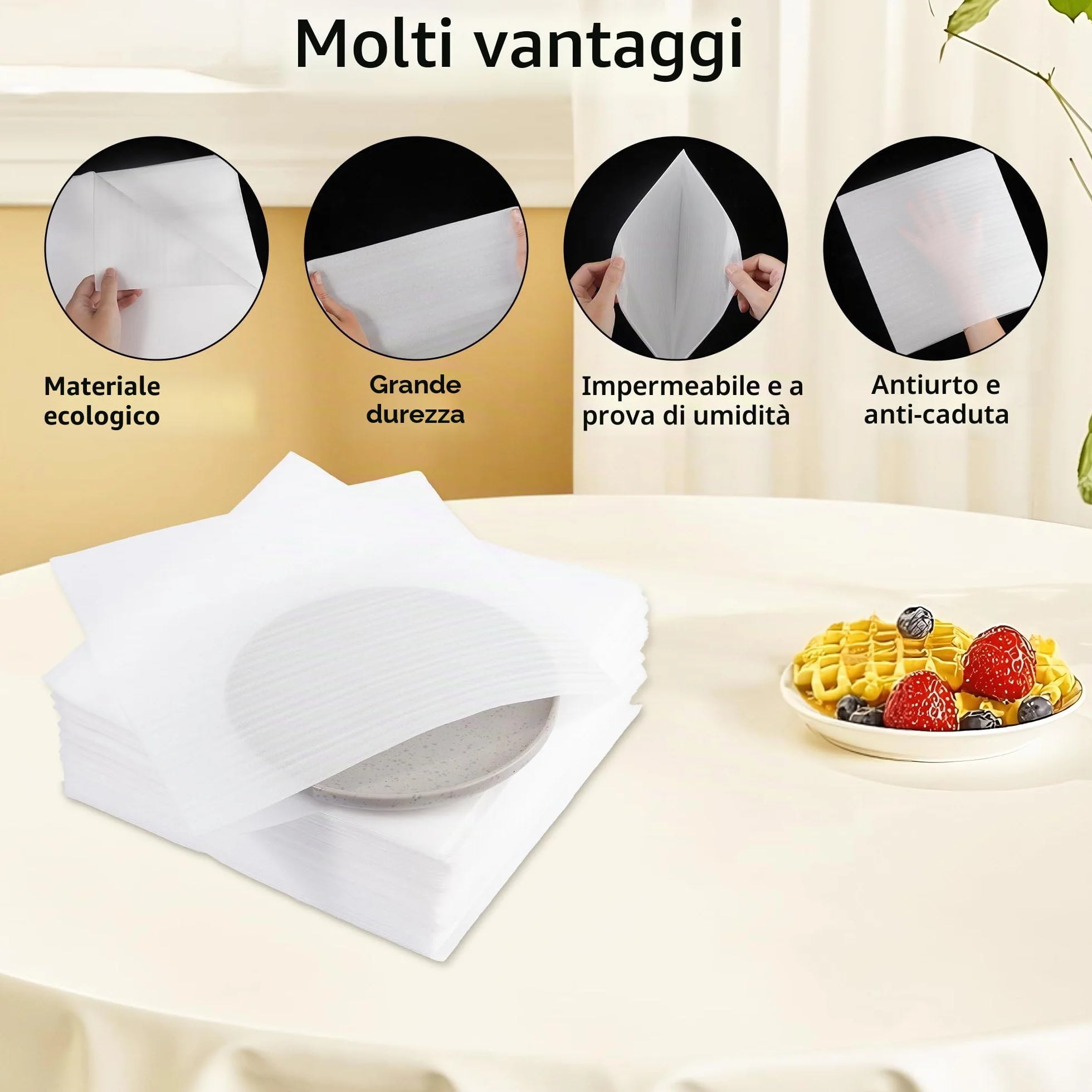 Pezzi Pluriball Imballaggio Fogli Poliuretano Espanso 30 x 30 cm per Spedizioni Trasloco Protezione Fragile