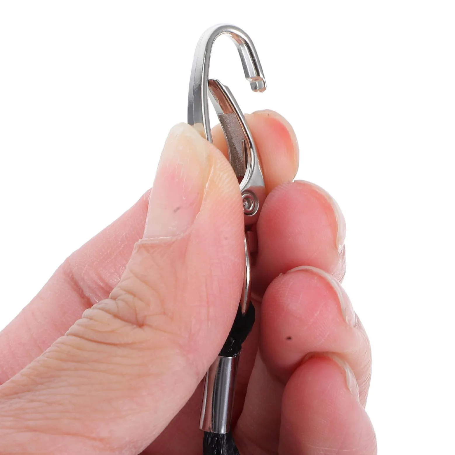 Cordino Porta Badge Identificativo Nero 50 Pezzi in Metallo | Cordino Piatto in Poliestere, Gancio Girevole, per Ufficio e Uso Quotidiano, Stile Semplice